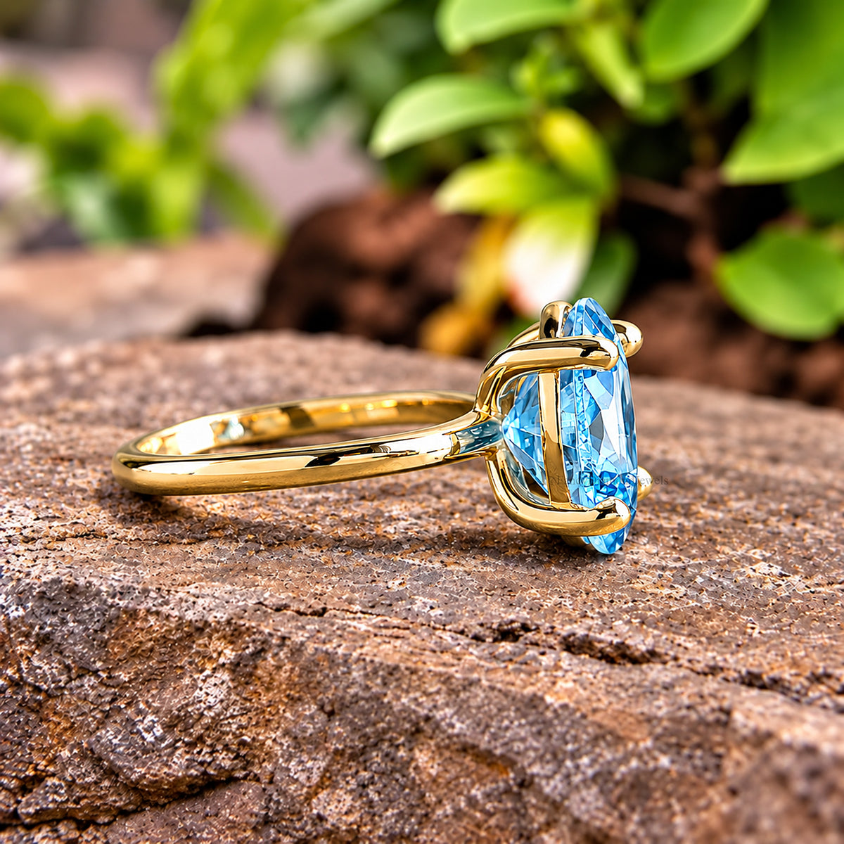 Oval Blue Aquamarine stone engagement ring 12mm 10mm 9mm 8mm 7mm ring silver simulant Ring Solitaire ring Diamond ring Gift for her FD346