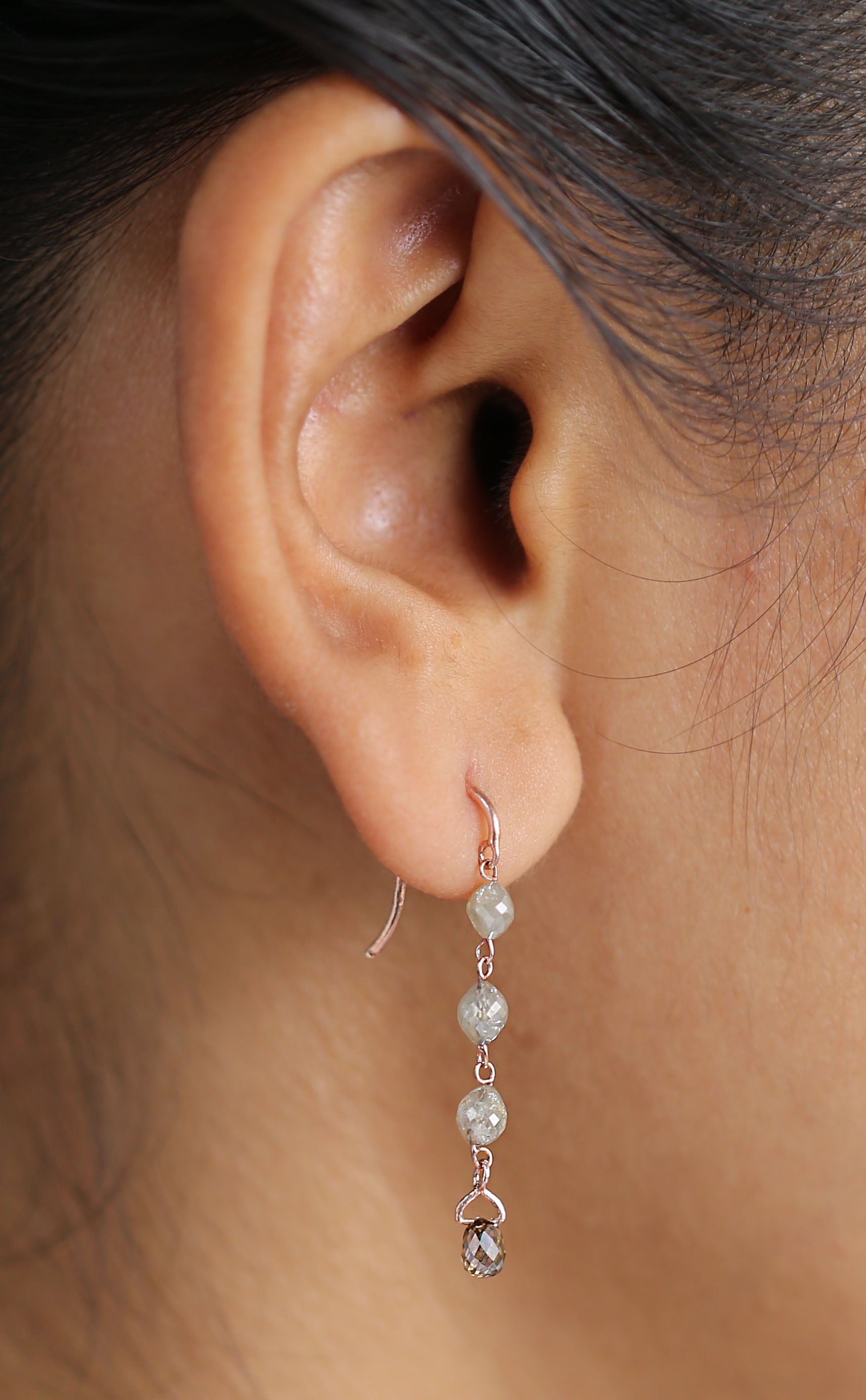 Bead Drop Earrings | Diamond Dangles Earring | Diamond Drop Earrings | Western Boho Beaded Earrings | Brown Drop Earrings | KDN869-KDN1786