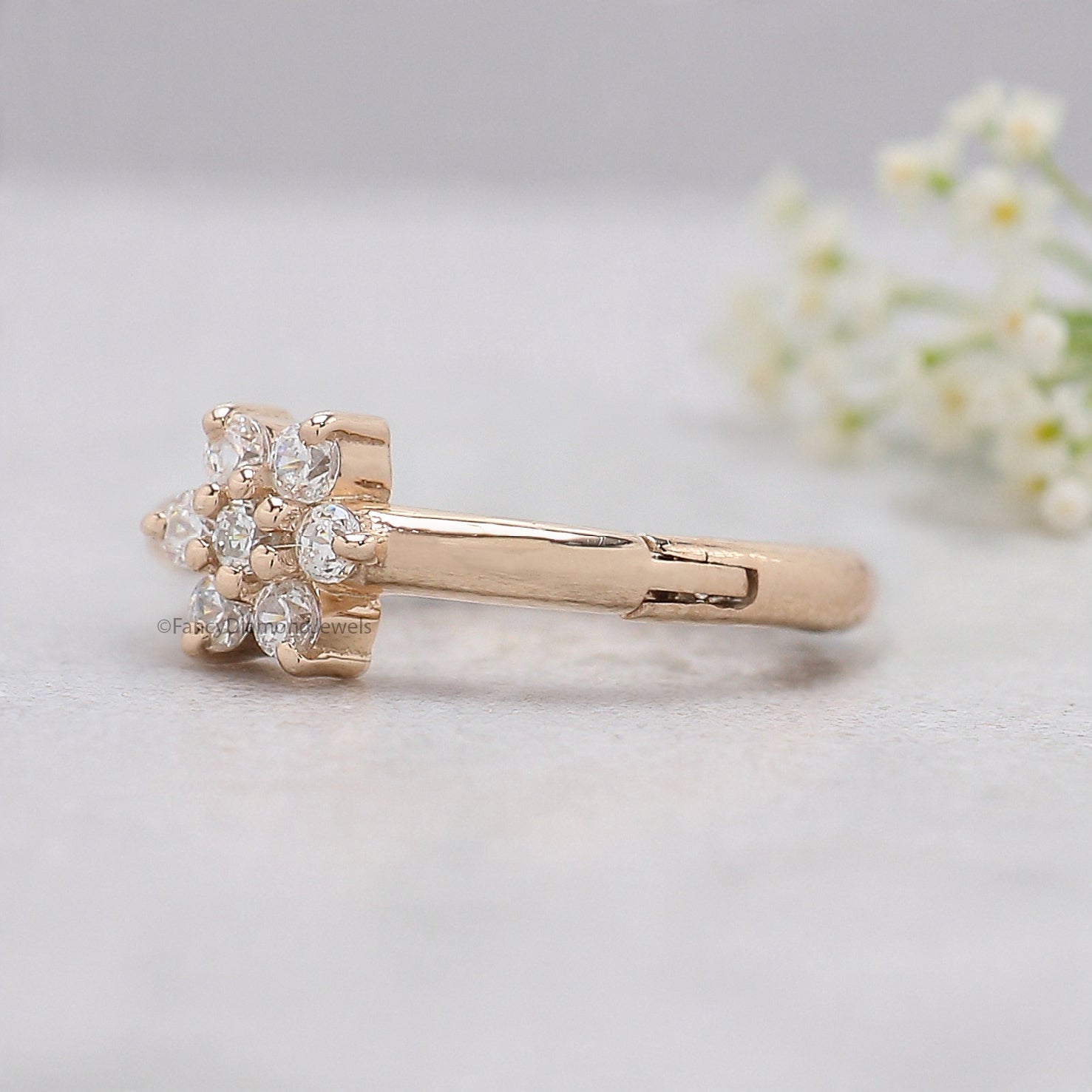 Flower Nose Ring Nose Studs Moissanite Diamond Nose Ring Hoop Nose Stud Rose Gold Nose Ring Gold Nose Ring Diamond Nose Stud Hoop FD493