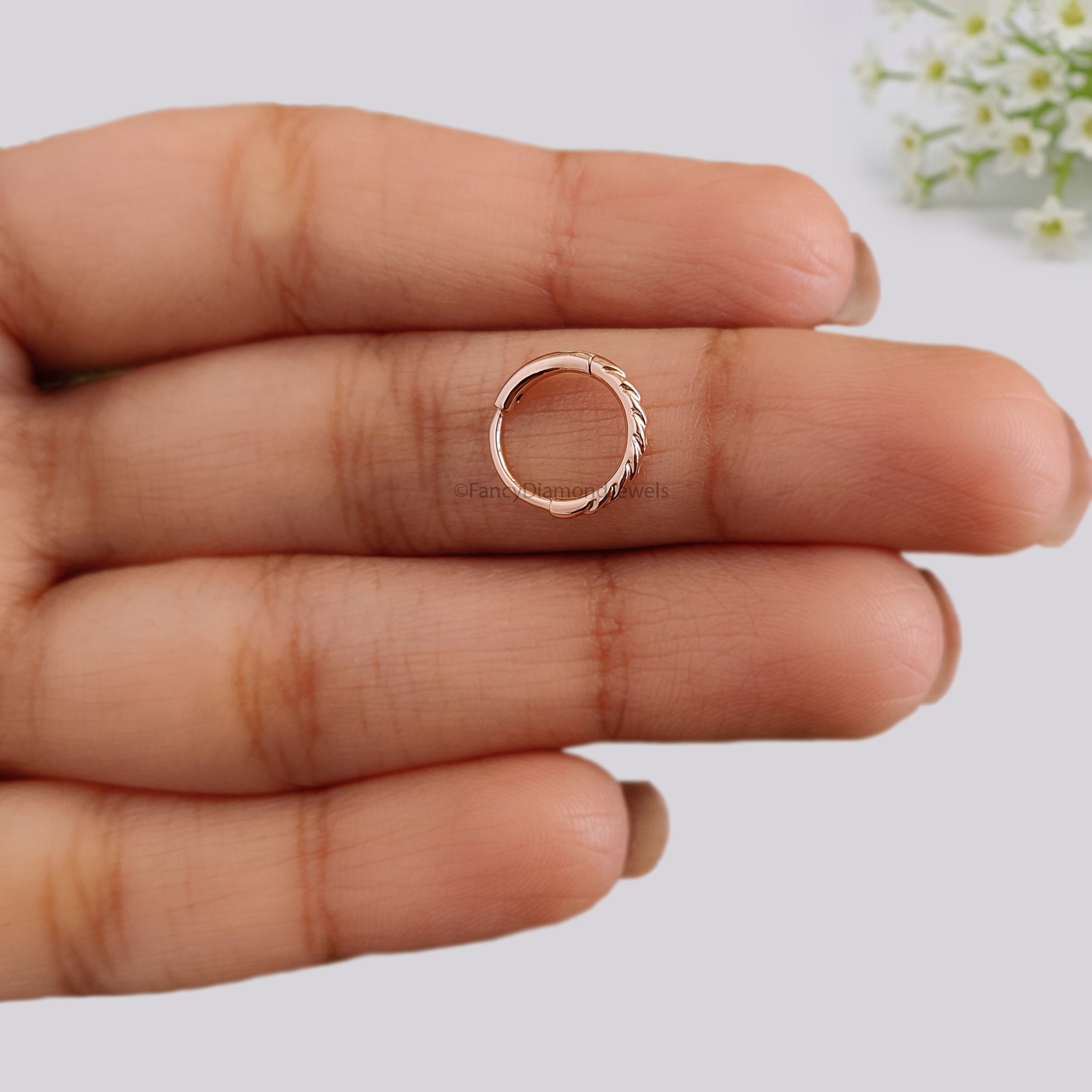 Unique Nose Ring Indian Nose Ring Tribal Nose Ring Gold Nose Ring Indian Jewelry Textured Hand Nose Ring Piercing Nose Ring FD506