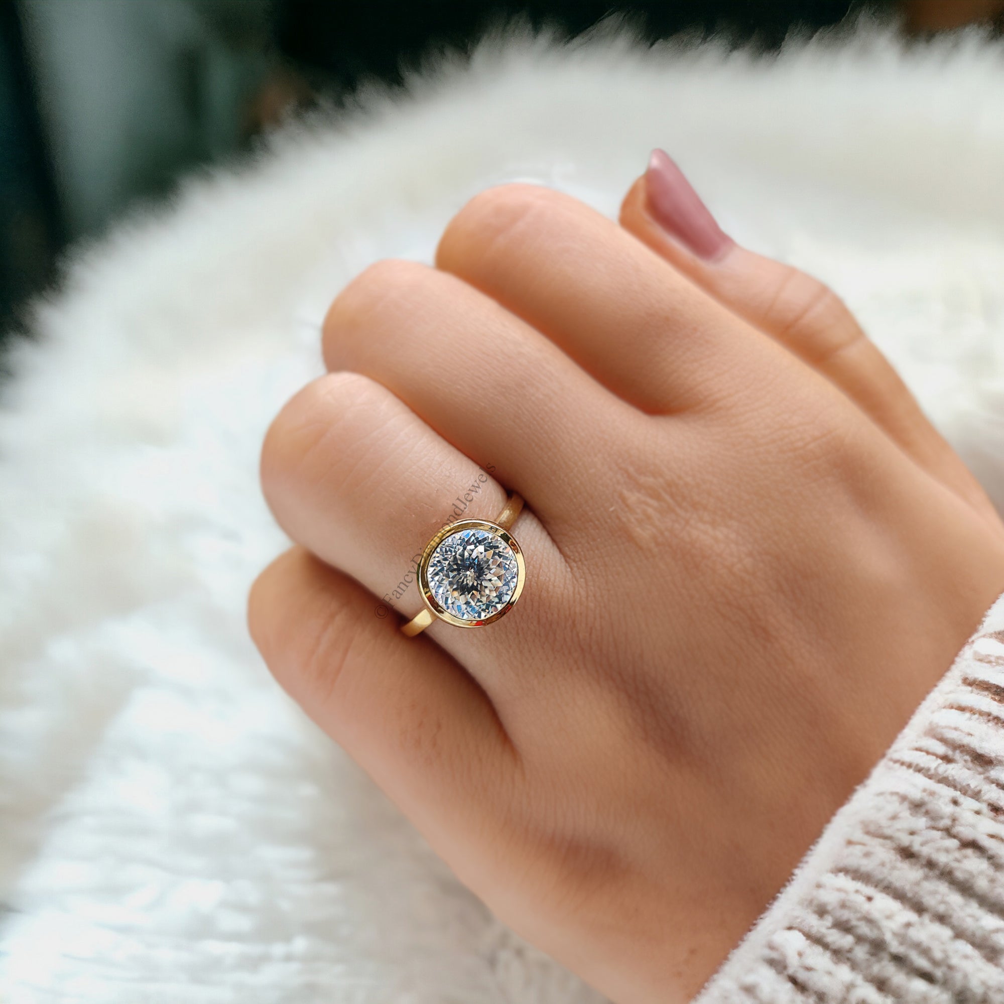 2.30CT Antique Portuguese Cut Bezel Set with Cathedral Setting Colorless Solitaire Moissanite Engagement Ring Anniversary Gift for Her FD132