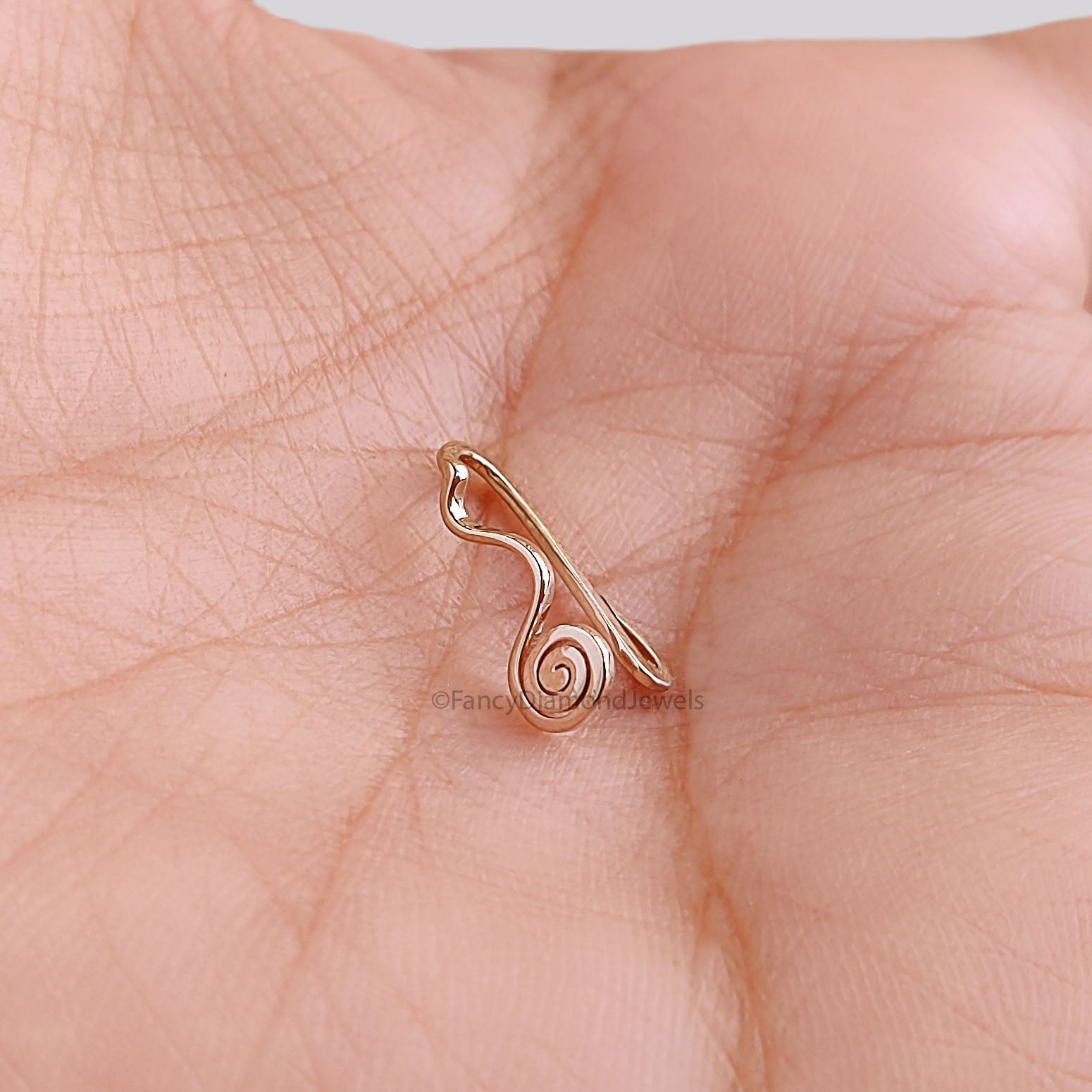 Nose Cuff Clip on Nose Cuff Sterling Silver 14K Yellow or Rose Gold Filled Spiral Non Pierced Nose Ring sterling silver Nose Jewelry FD499