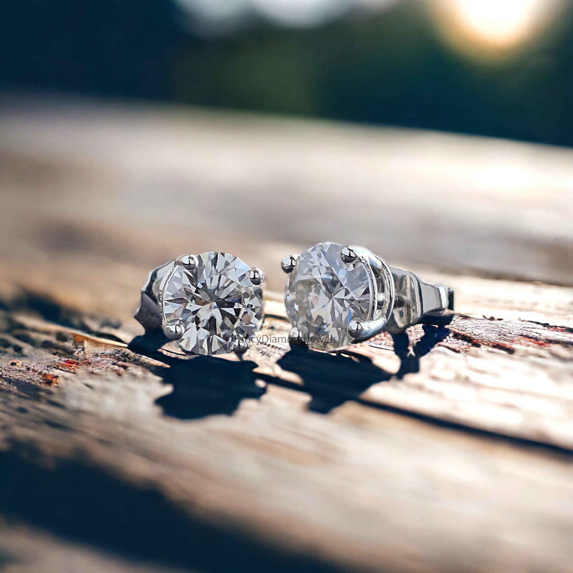 6.50 MM Round Brilliant Cut Earring Colorless Moissanite Stud Earrings Screw Back Earrings Wedding Earring Round Studs Earrings for Her FD25