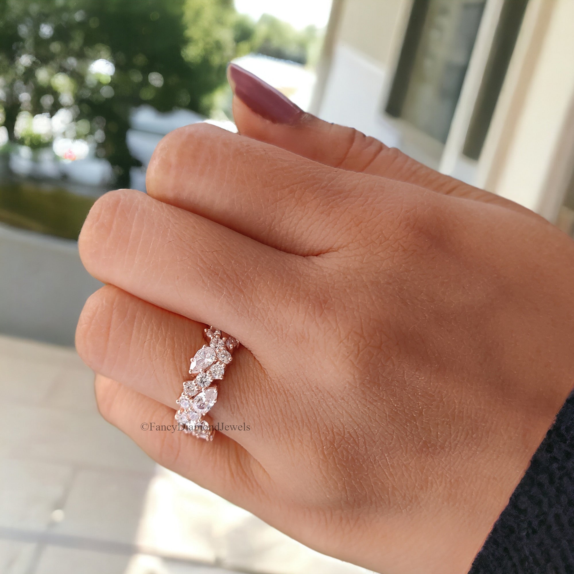 2.30 TW Pear Cut Moissanite With Side Round Cut Moissanite Engagement ring Prong Setting Ring wedding ring Bridal ring gift for woman FD37