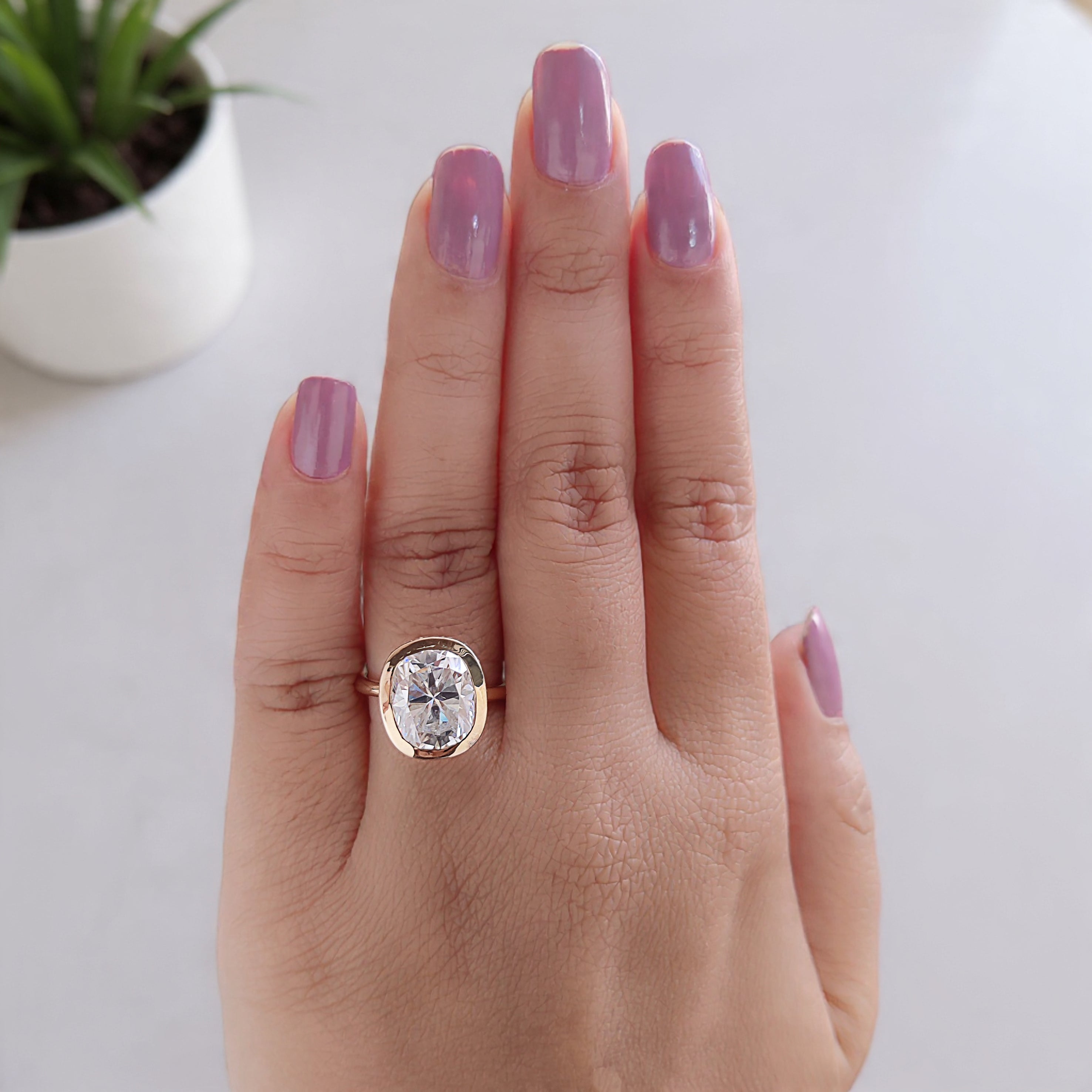 4.00 CT Cushion Cut Lab Grown Diamond Ring Bezel Set With Hidden Halo Elongated Cushion Lab Grown Ring Wedding Ring Gift For Her FD457