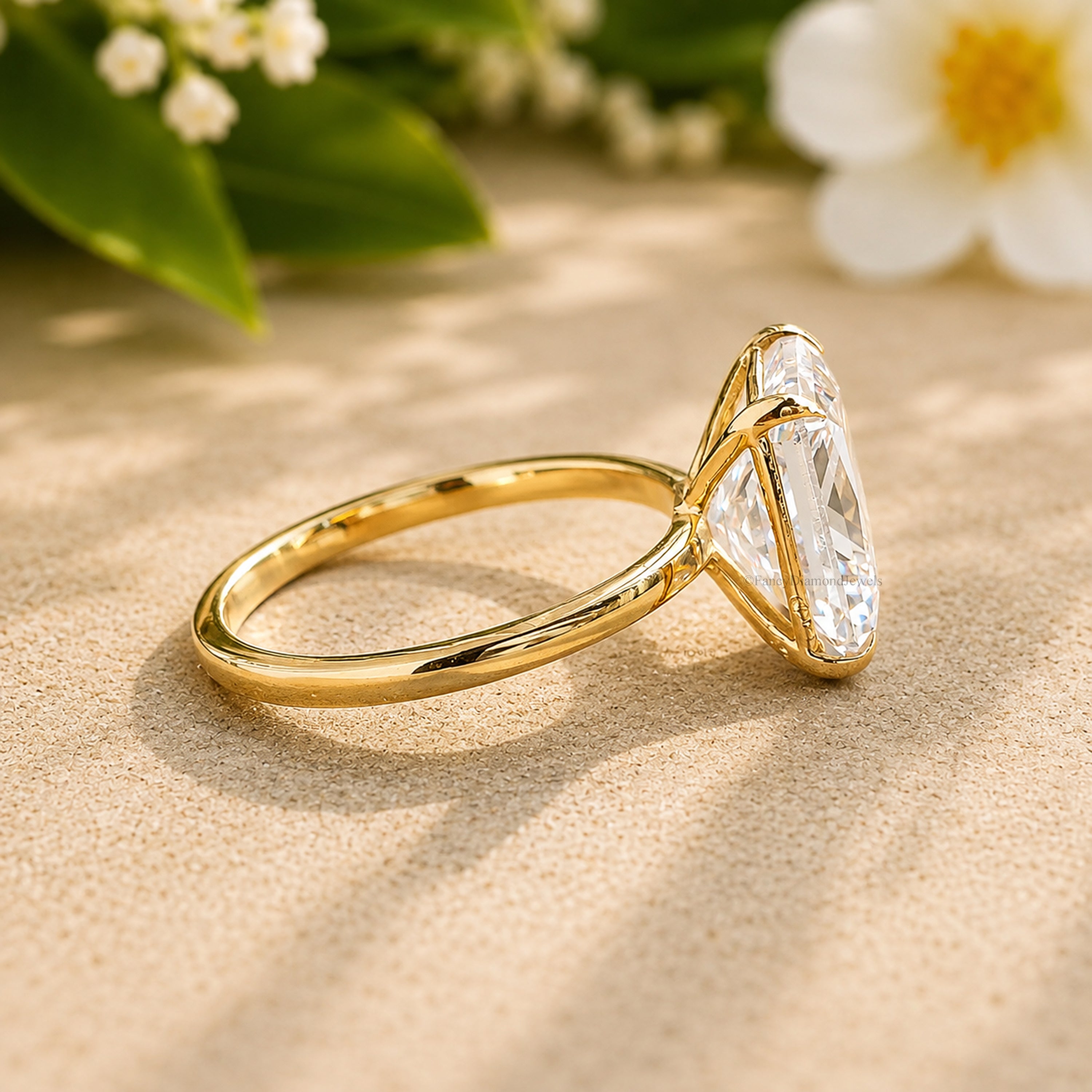 Radiant Cut Engagement Ring Lab Created Simulant 925 Silver Diamond Travel Promise Moissanite Style Wedding Anniversary Gift For Her FD163