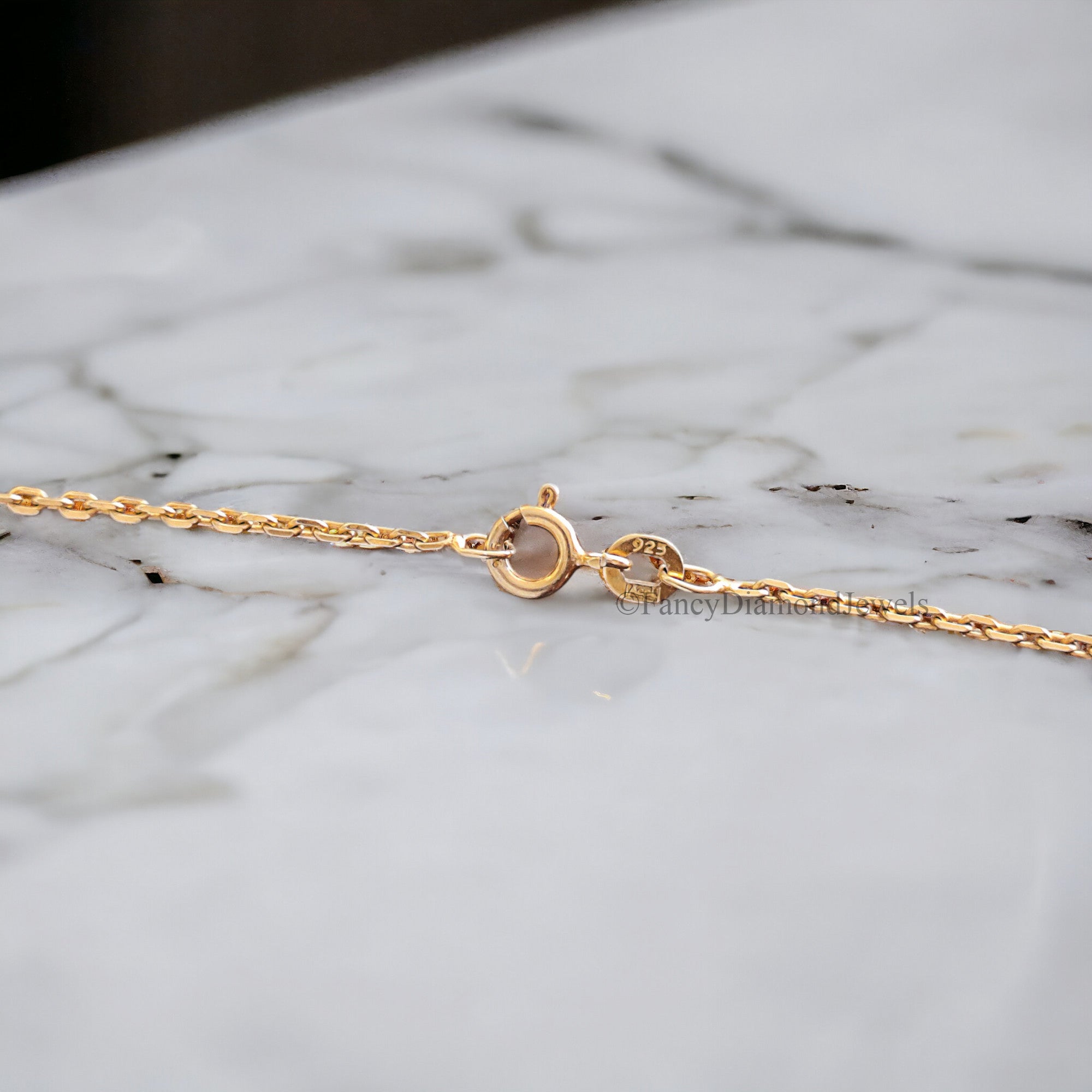 Round Brilliant Cut CZ Diamond Simulant Pendant Yellow Silver handmade jewelry Four Round Shape prong basket set Necklace With Chain FD273