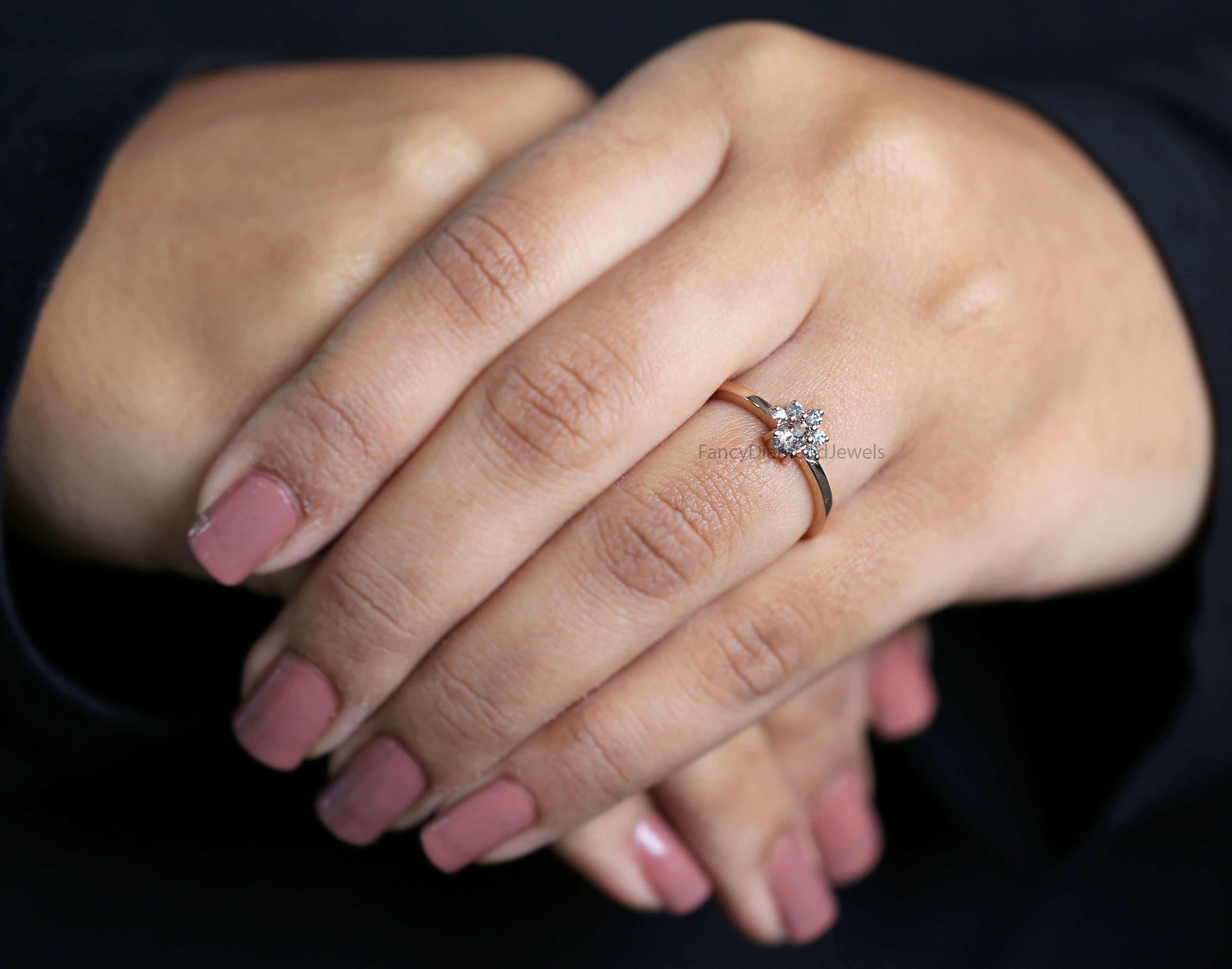 Oval Salt And Pepper Diamond Ring, Salt And Pepper Oval Diamond Engagement Ring, Oval Diamond Ring, Oval Cut Ring, Oval Shape Ring, KD1165