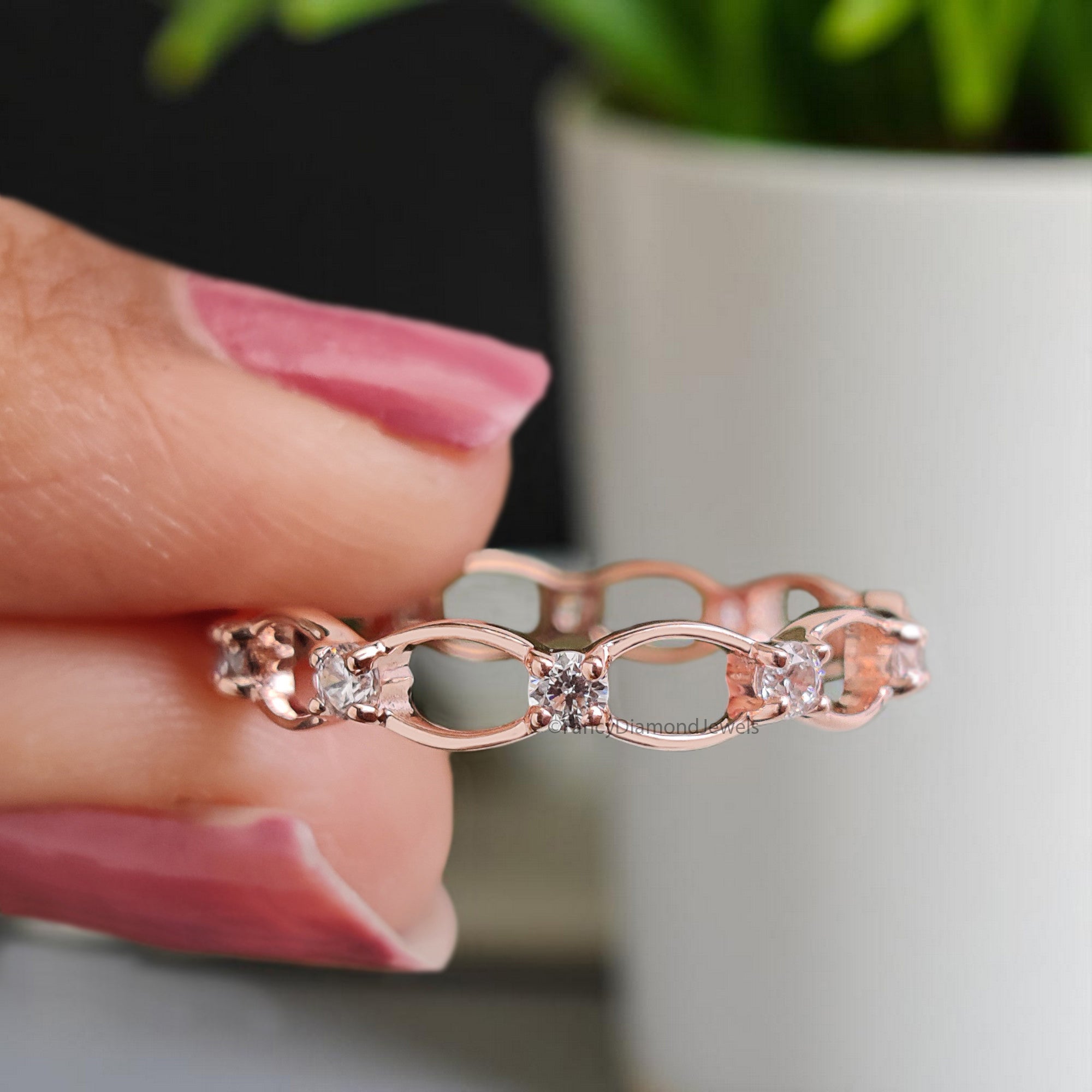 Silver/10K/14K/18K Engagement Band 2.00 MM Diamond Wedding Band Full Eternity Minimalist stacking dainty matching anniversary ring KD895