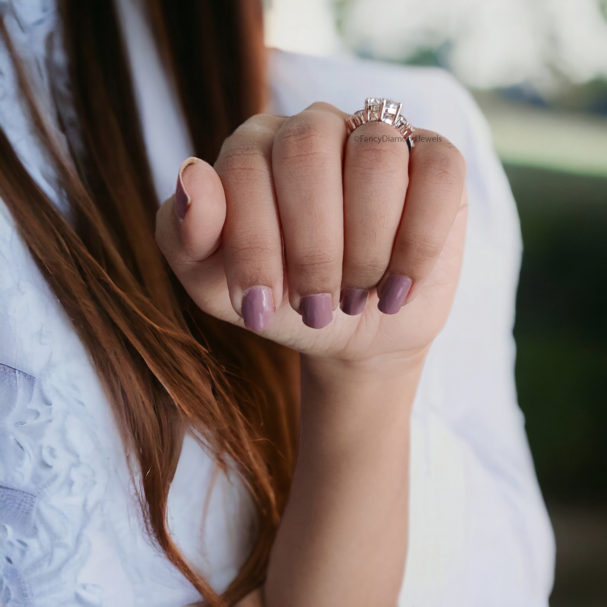 3.55 TW Round Brilliant Cut Colorless Moissanite Ring Unique Snowdrift 6 Prong Engagement Ring Wedding Ring Anniversary Gift Ring FD265