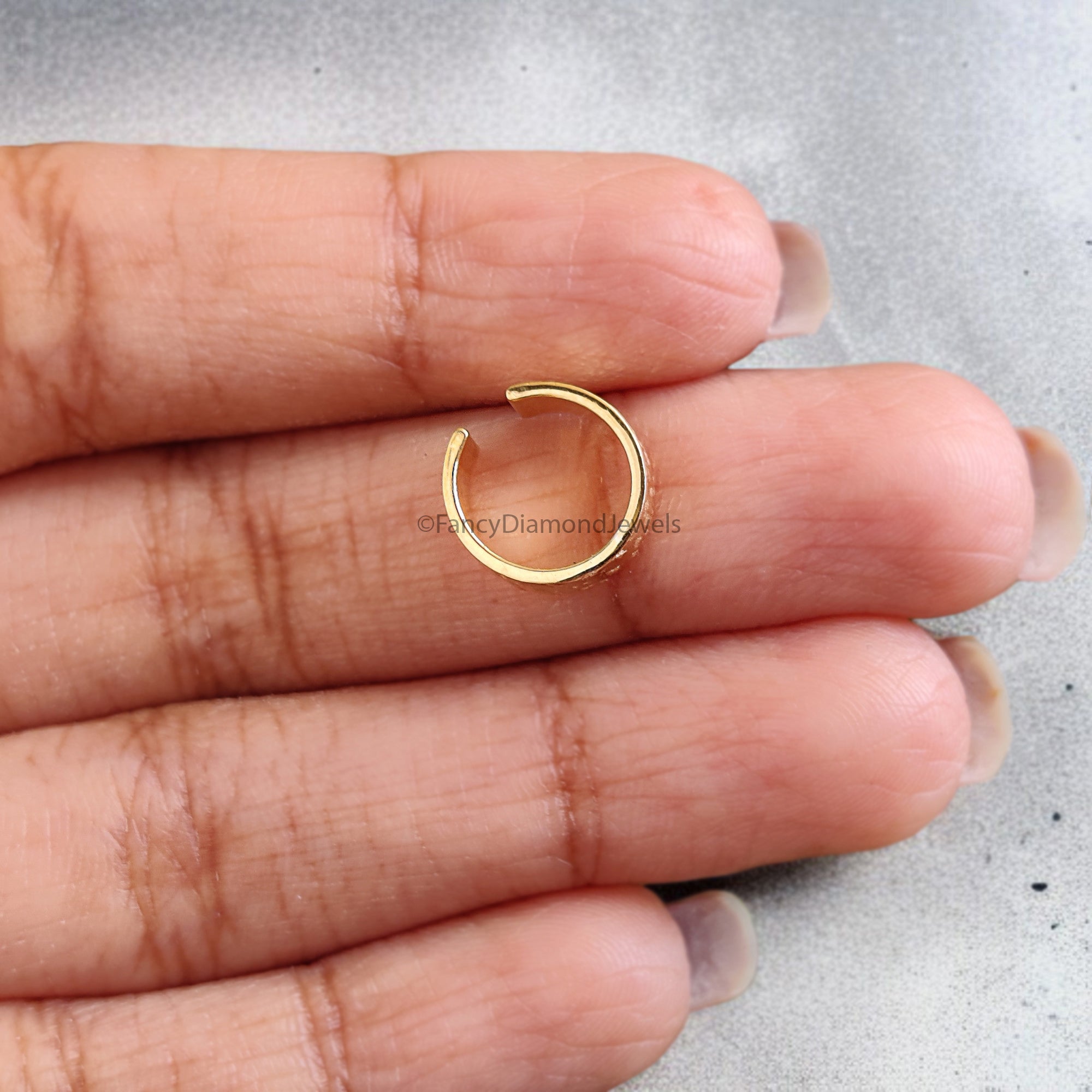 Dainty Single Band Ear Cuff Earring Hammered Sterling Silver Ear Cuff Simple earring Yellow Gold Ear Wrap Cuff FD345