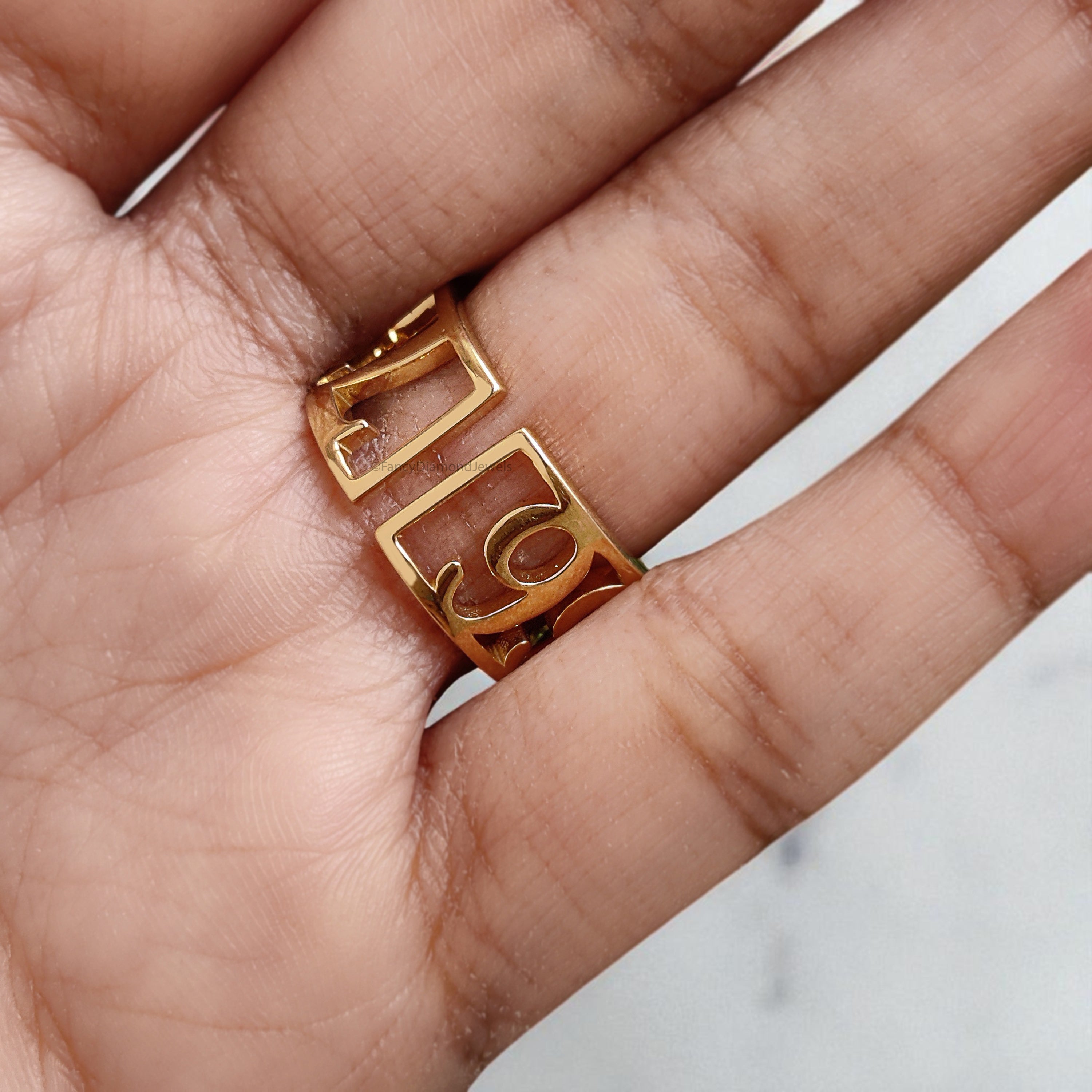 Anniversary Date Ring 333 777 666 Gold Ring Lucky Number Jewelry Ring Birthday Gift for Her Signet Number Ring Personalized Ring FD412