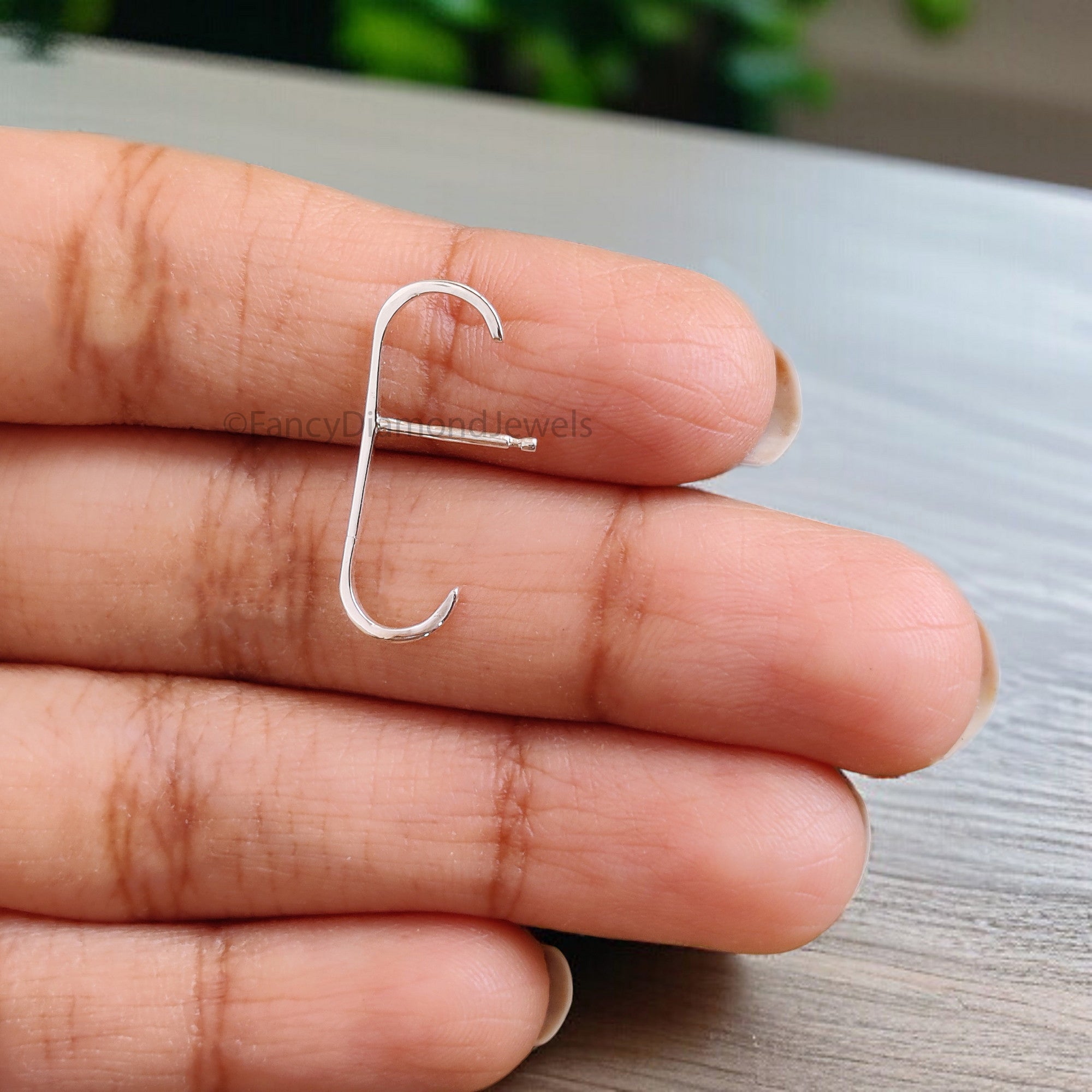 Suspender Earring Minimalist Silver Earring Modern Geometric Ear Lobe Cuff Earring 14k Gold Filled Stud Bar Earring Simple Gift FD324