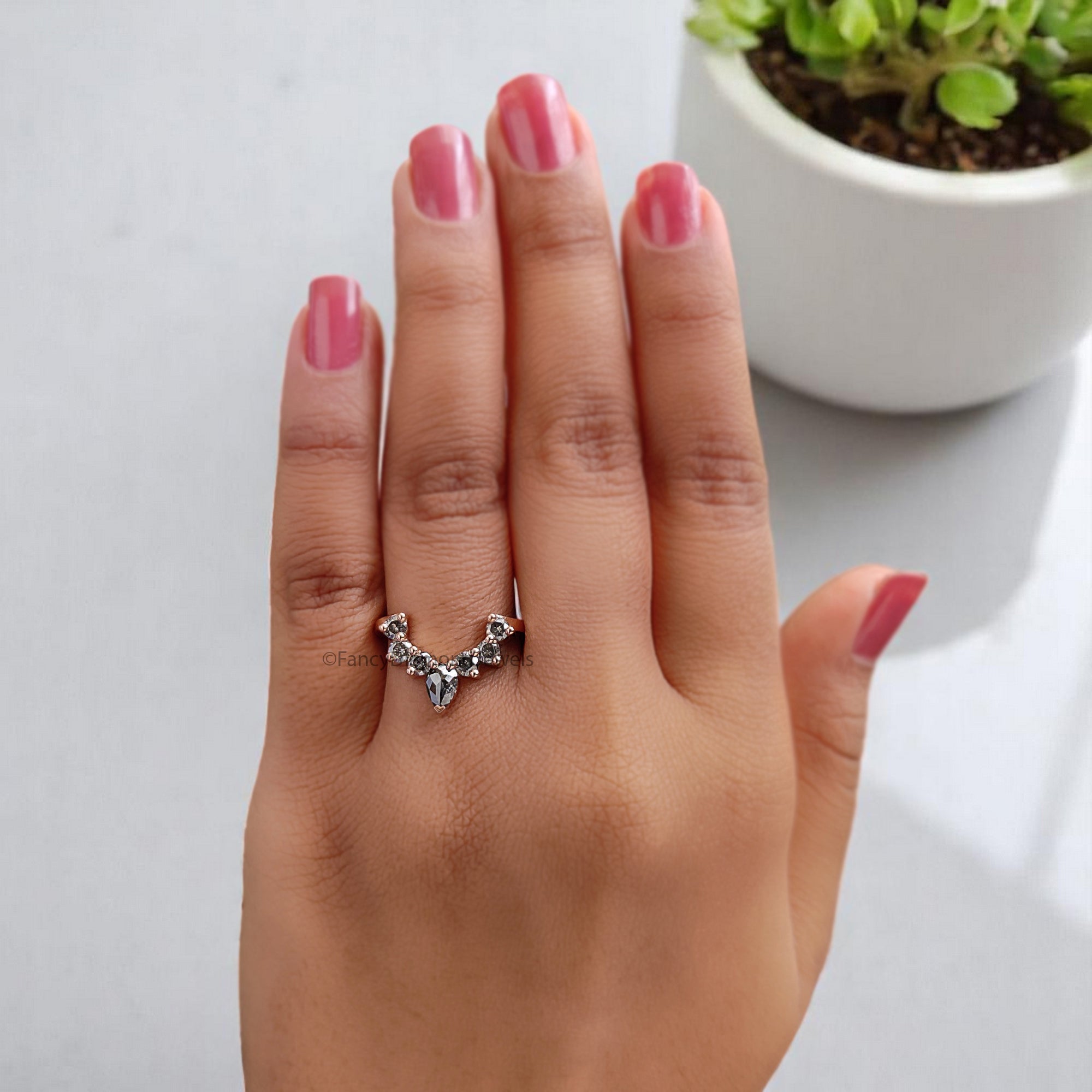 1.50 MM Salt And Pepper Diamond Wedding Band Silver/10K/14K/18K Gold Minimalist stacking dainty matching anniversary Ring Gift For Her KD351