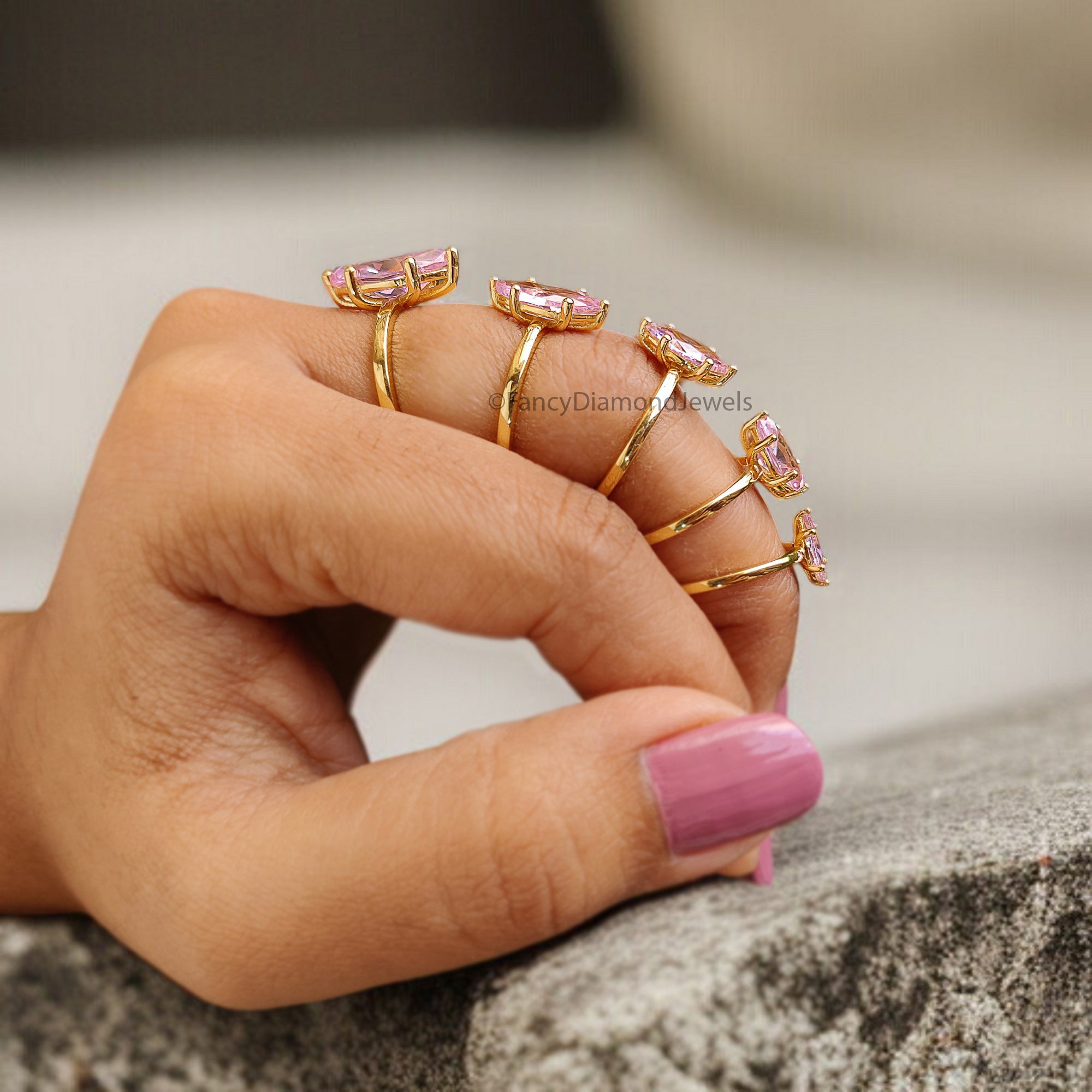 Marquise Pink Tourmaline engagement ring 8mm 9mm 10mm 12mm 14mm stone ring Simulant Marquise Solitaire ring Silver ring Gift for her FD339