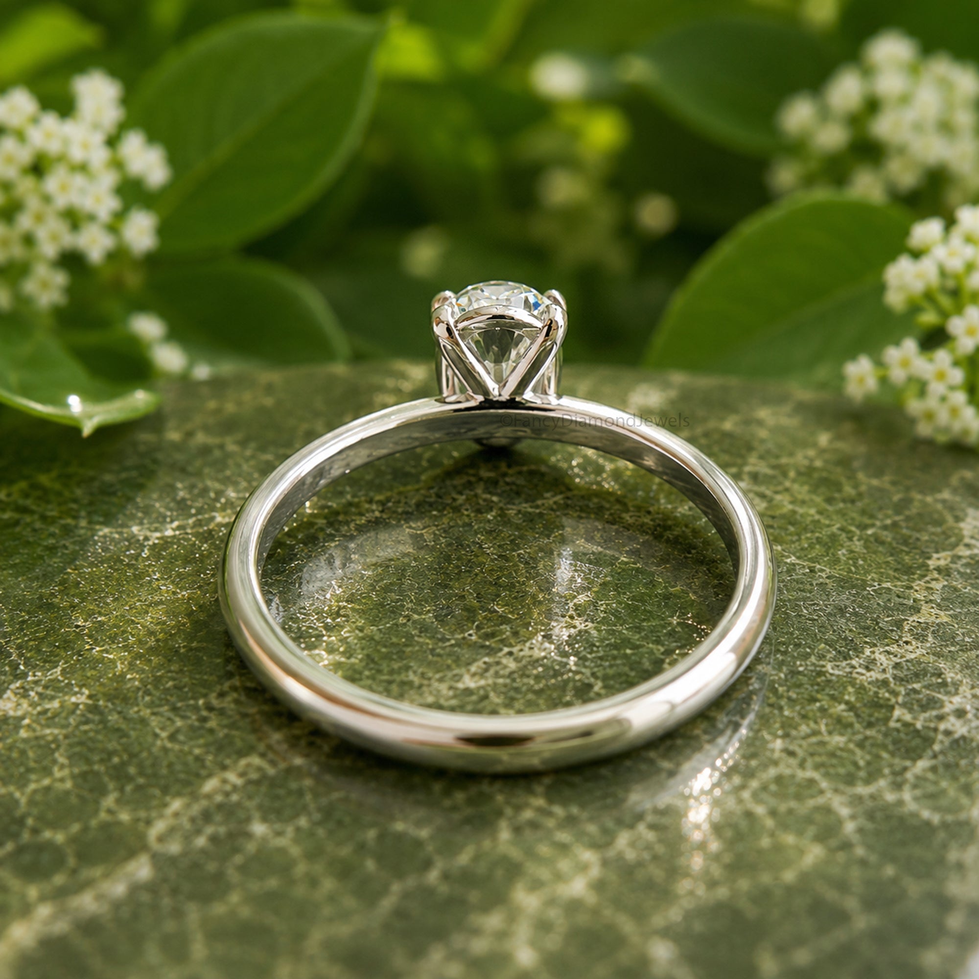 Oval Moissanite Engagement Ring for Women, Solitaire Wedding Ring, Anniversary Gift for Her, Proposal Ring, Minimalist Bridal Jewelry FD06