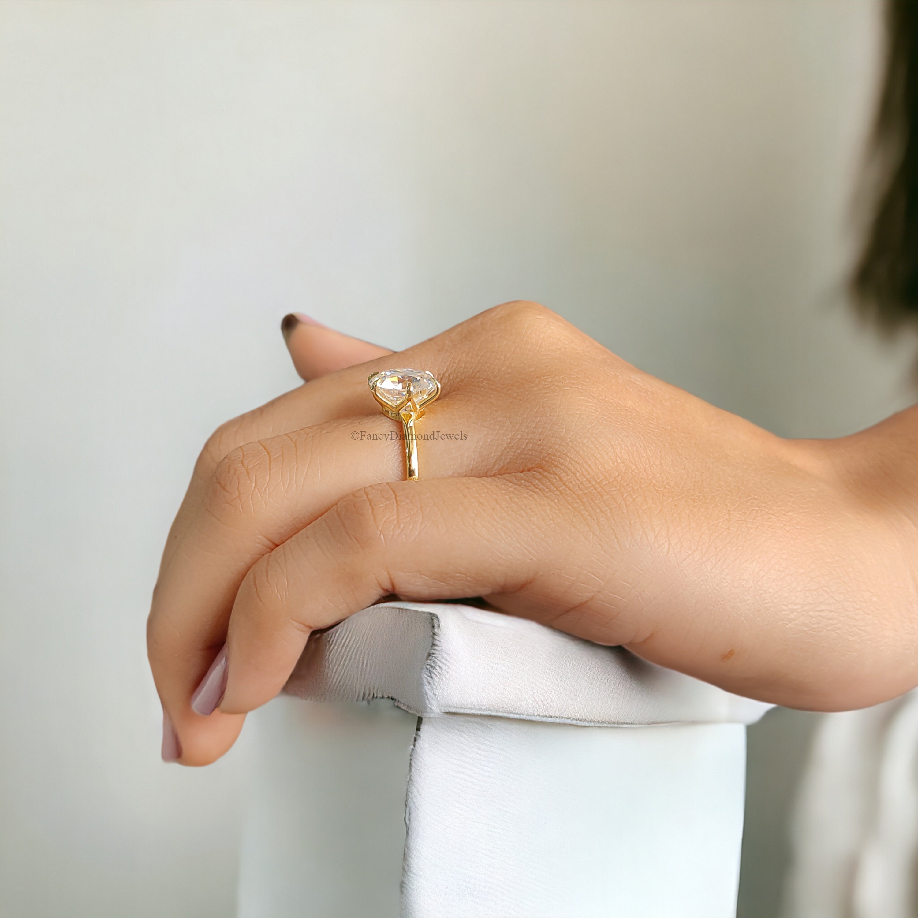 2.80 CT Old European Round Cut Moissanite Solitaire Ring Yellow Gold Engagement Ring For Women OEC Round Cut Ring For Her Wedding Gift FD171