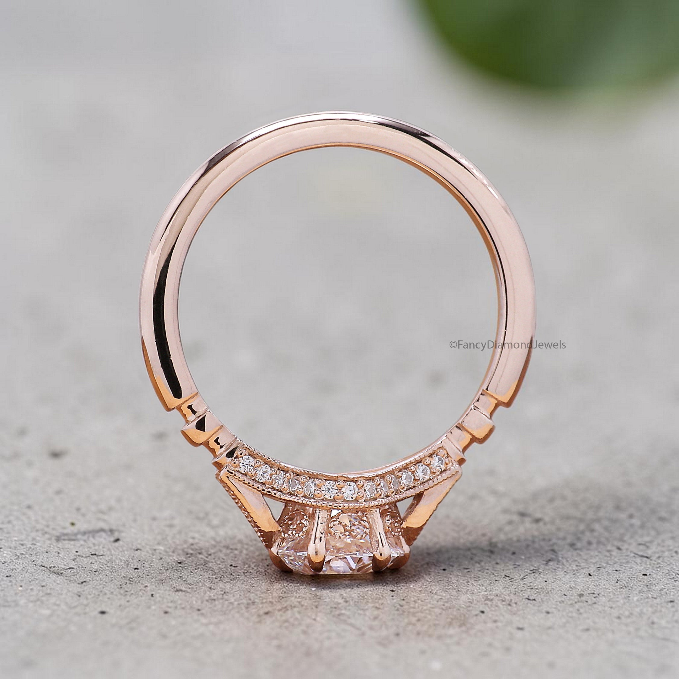Filigree Style Vintage Engagement Ring, Round Old European Cut Diamond, Unique Milgrain Wedding Ring for Her, Anniversary Gift Ring FD562