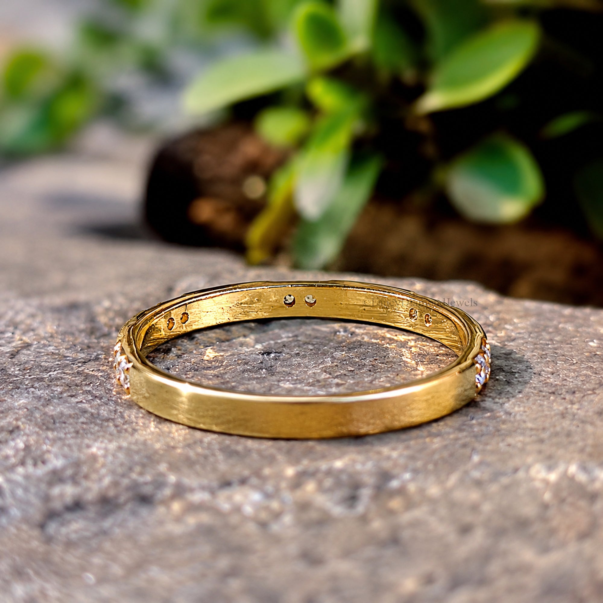 Dainty Solid Gold Moissanite Stacker, Thin 10K Gold Stackable Promise Ring, Minimalist Statement Ring, Anniversary Gift for Her FD602
