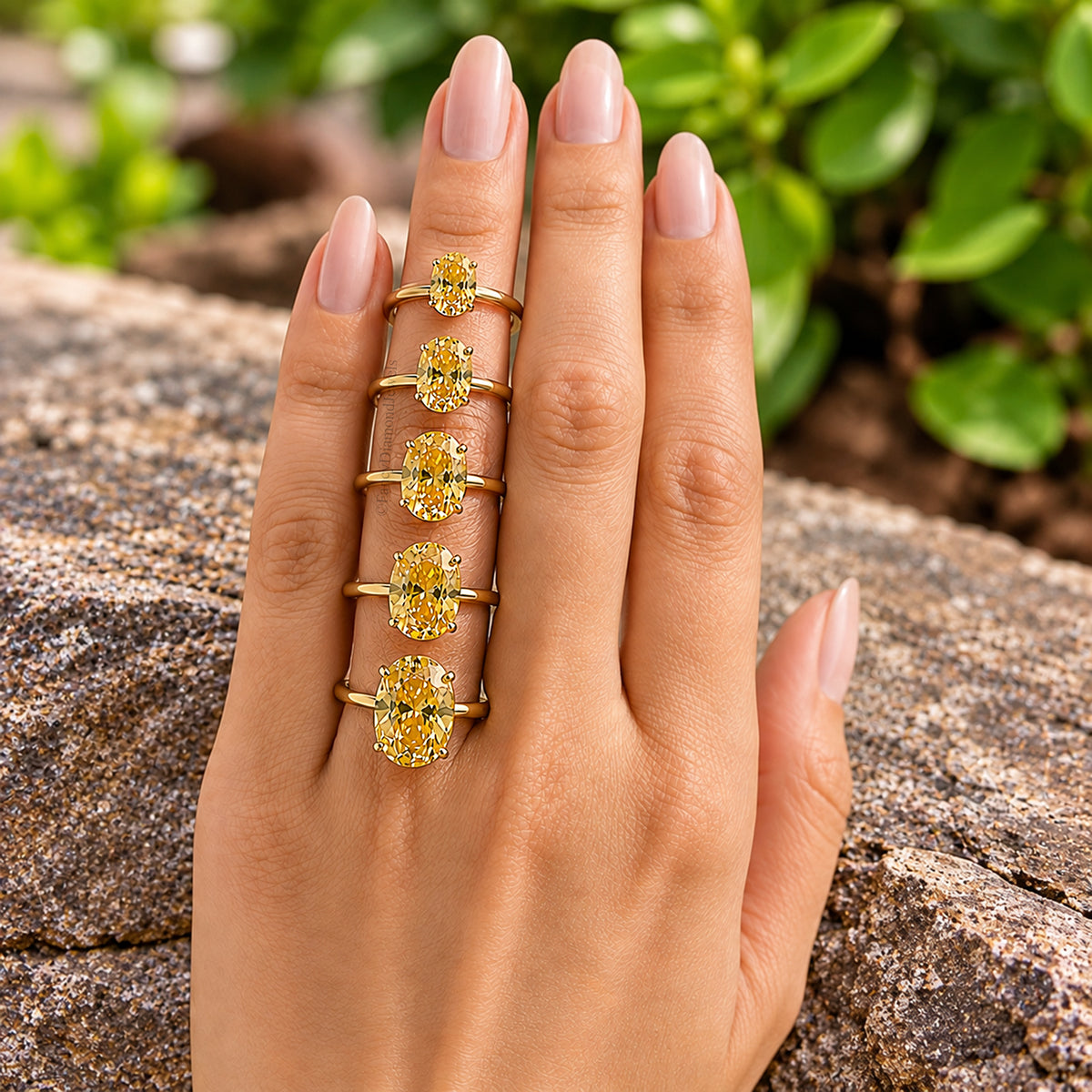 Oval Yellow Sapphire stone engagement ring 12mm 10mm 9mm 8mm 7mm ring silver simulant Ring Solitaire ring Diamond ring Gift for her FD340
