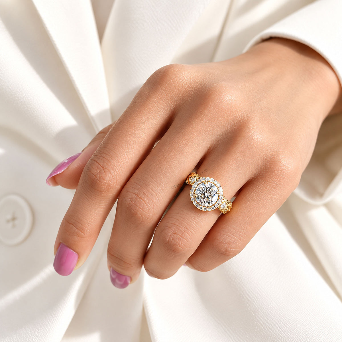 1.82 CT Round Cut Engagement Ring in Solid Yellow 10K/14k/18k Gold Round Solitaire Engagement Ring Bridal Wedding Ring Promise Ring FD615