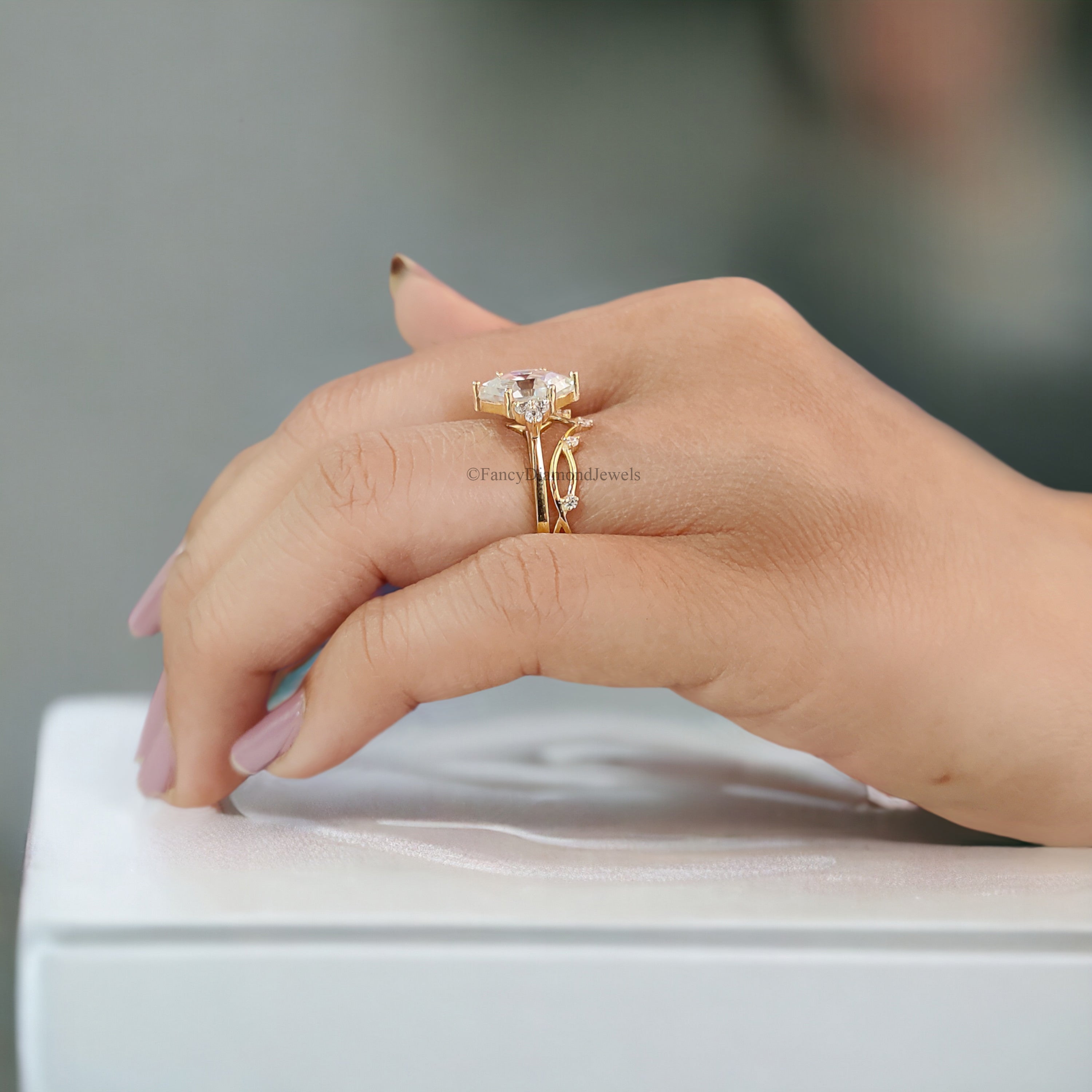 2.20 CT Antique Hexagon Cut Moissanite Ring Unique Engagement Ring Round Ring For Gift Bridal Wedding Ring Anniversary Gift Ring Her FD182