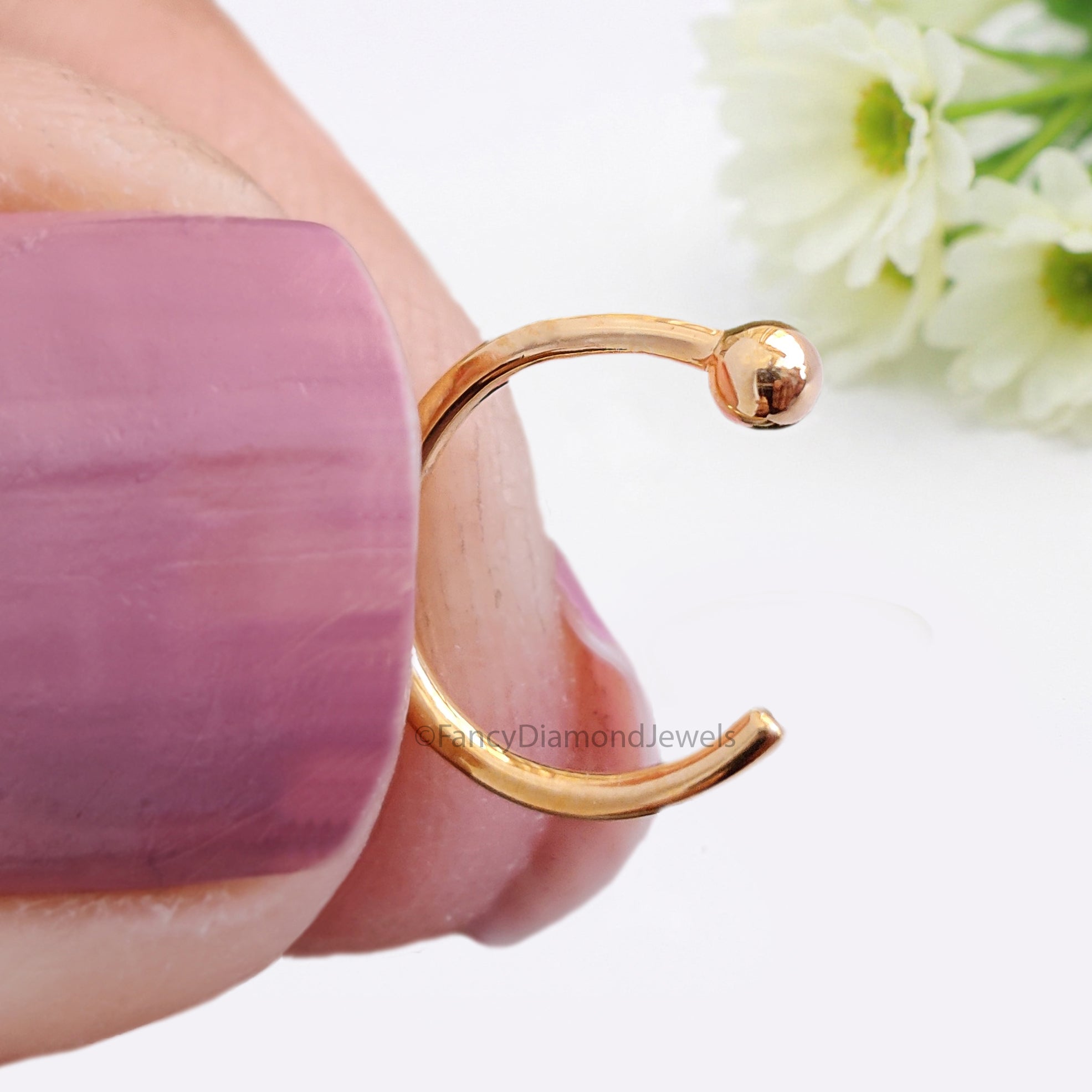 Nose Ring Hoop Tragus Hoop Helix Hoop Small Tiny Nose Ring Simply Sweet Nose Ring Rose Gold Sterling Silver Nose Stud FD489