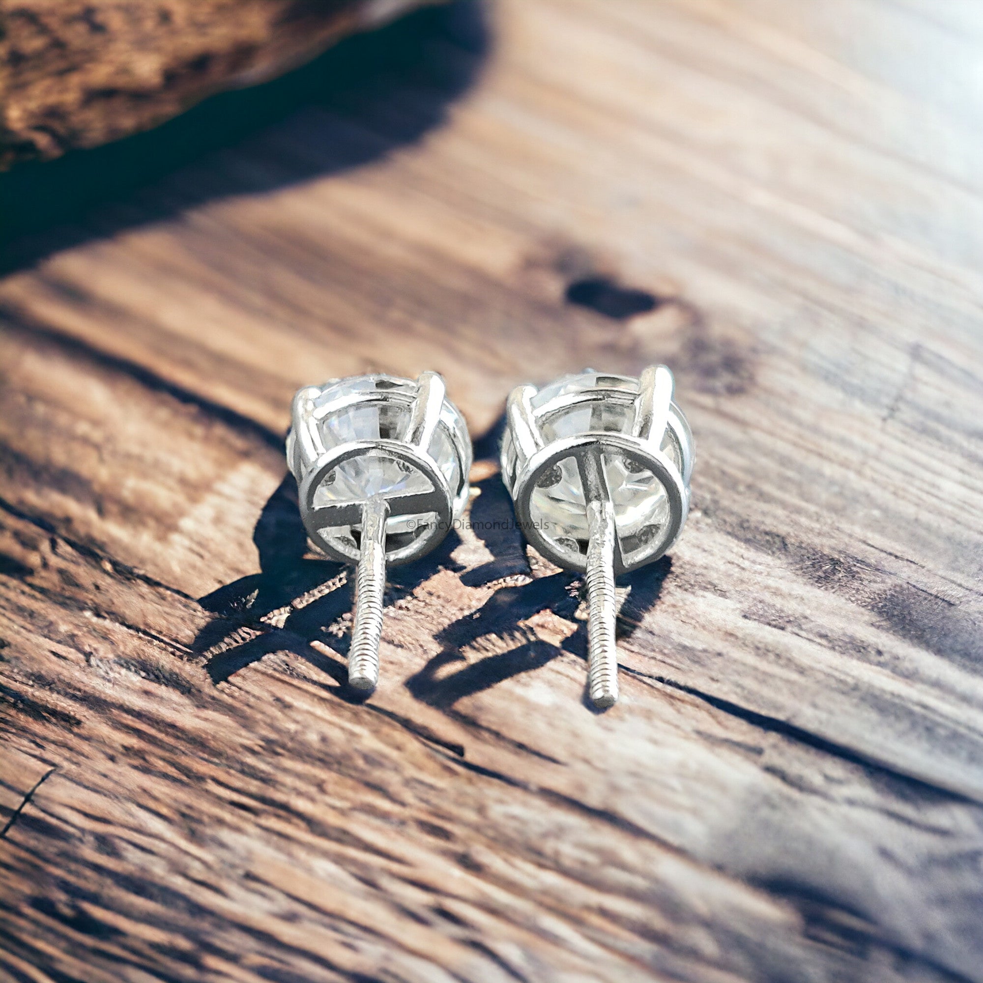 6.50 MM Round Brilliant Cut Earring Colorless Moissanite Stud Earrings Screw Back Earrings Wedding Earring Round Studs Earrings for Her FD25