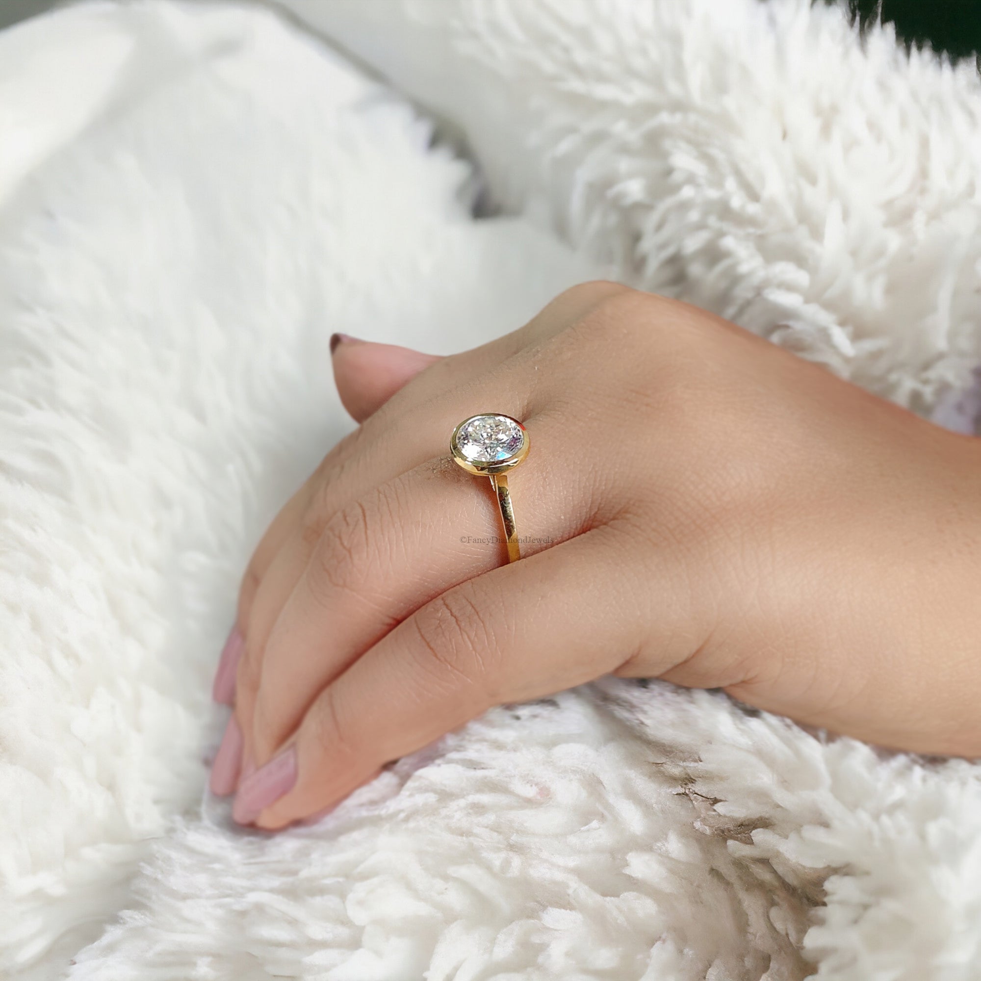 2.30CT Antique Portuguese Cut Bezel Set with Cathedral Setting Colorless Solitaire Moissanite Engagement Ring Anniversary Gift for Her FD132