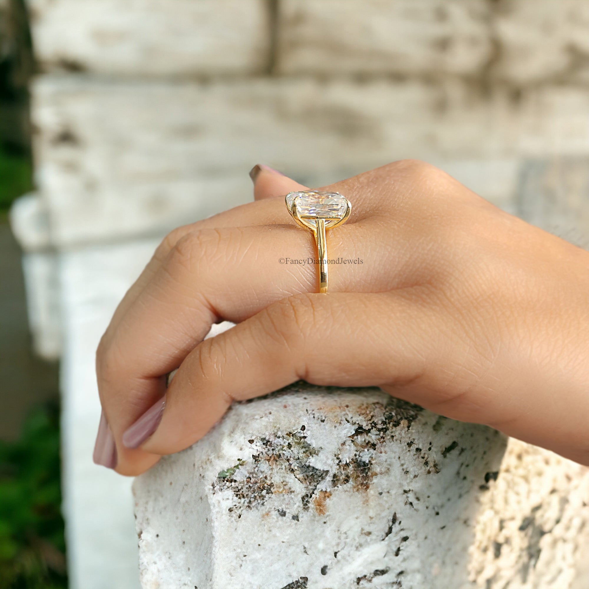 3.70 CT Radiant Cut Moissanite Engagement Ring Solitaire Moissanite Ring Claw Prong Solid Rose Gold Wedding Ring Anniversary Gift FD205