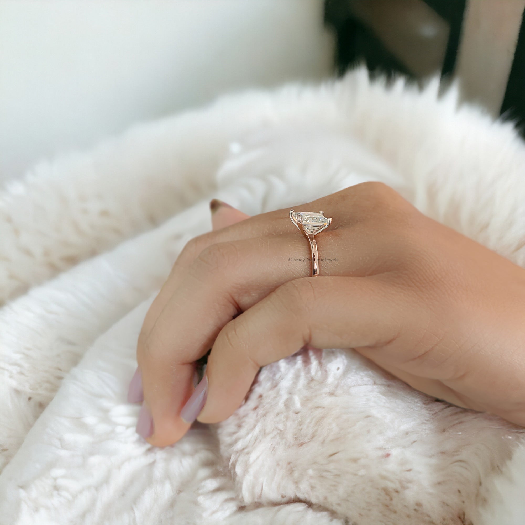 Princess Moissanite Bridesmaid Ring Near Colorless Moissanite Engagement Ring Solitaire Anniversary Ring 14K Solid Gold Proposal Ring FD174