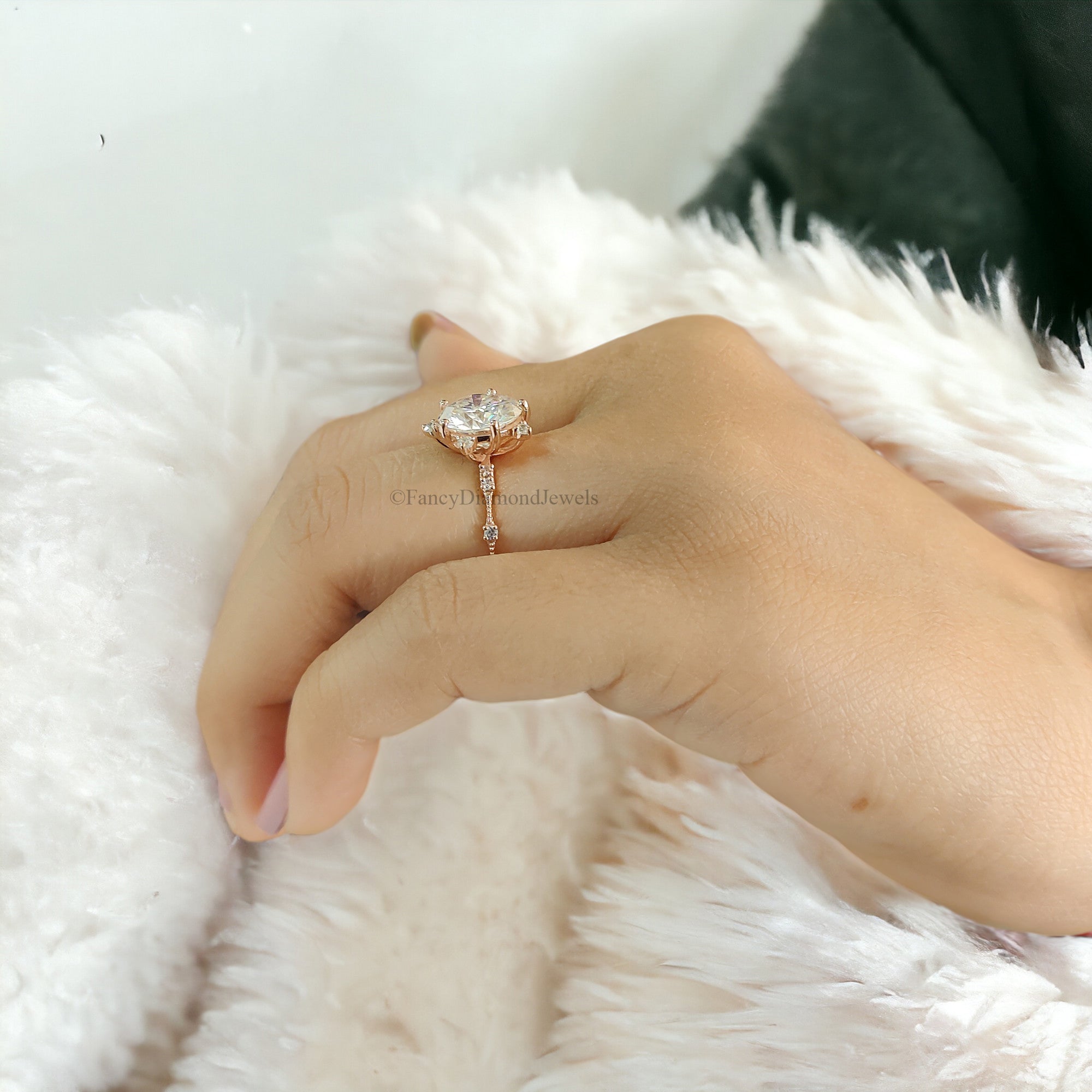 2.40 CT Brilliant Round Cut Moissanite Ring Handmade Sterling Silver Band Ring Promise Ring Engagement Ring Wedding Ring Gift for Her FD126