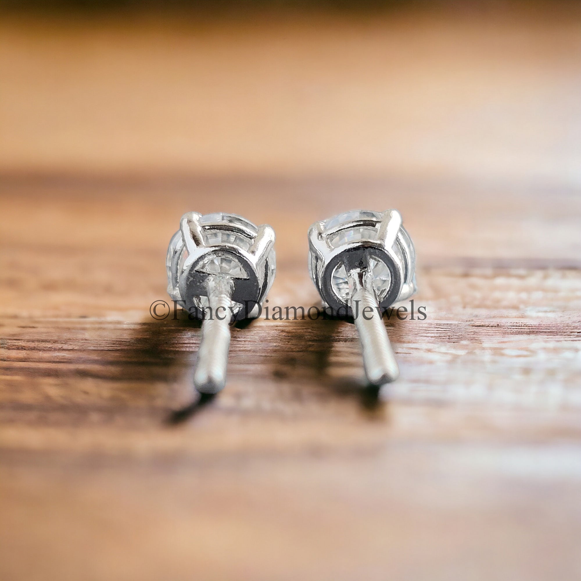 4 MM Round Brilliant Cut Earrings Colorless Moissanite Stud Earrings Screw Back Earrings Wedding Earrings Round Studs Earrings for Her FD18