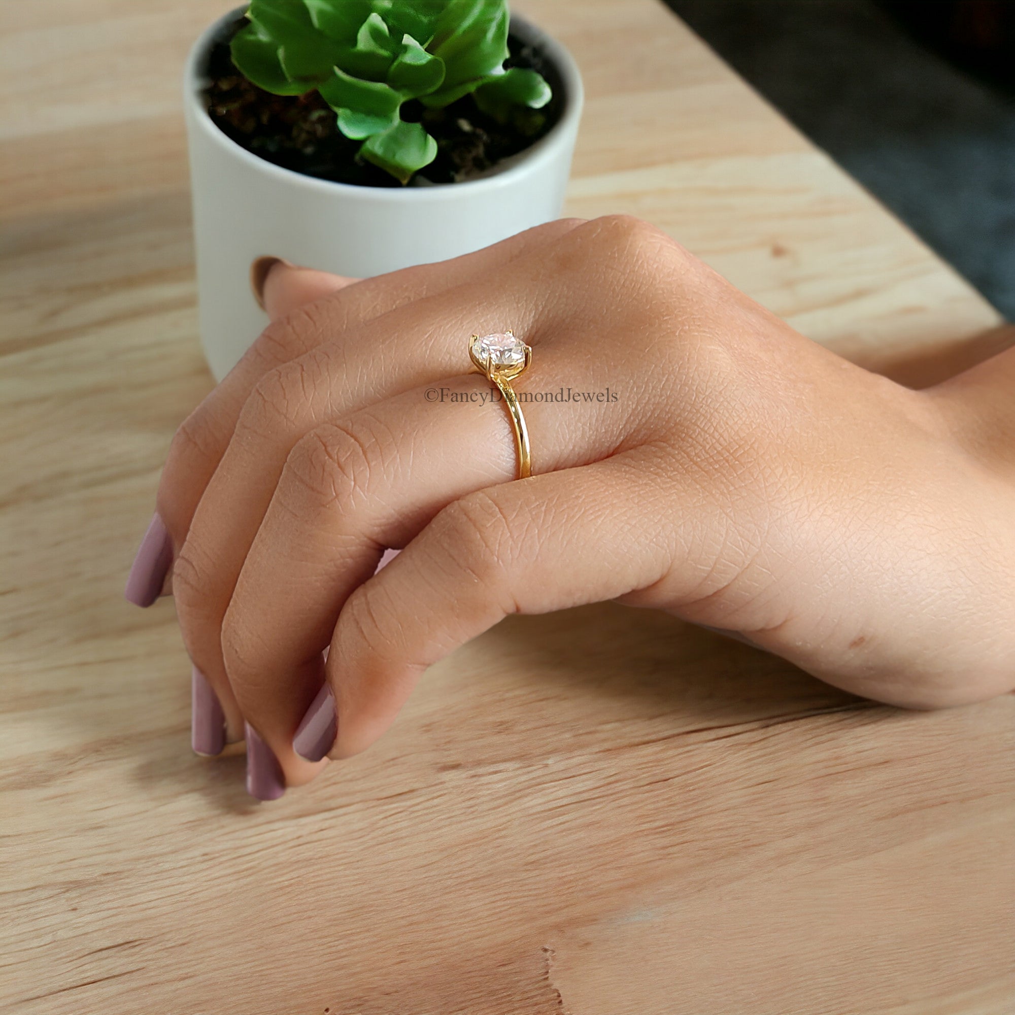 Round Moissanite Ring 925 Sterling Silver Moissanite Ring Wedding Engagement Ring Solitaire Moissanite Ring Moissanite Solid Gold Ring FD81