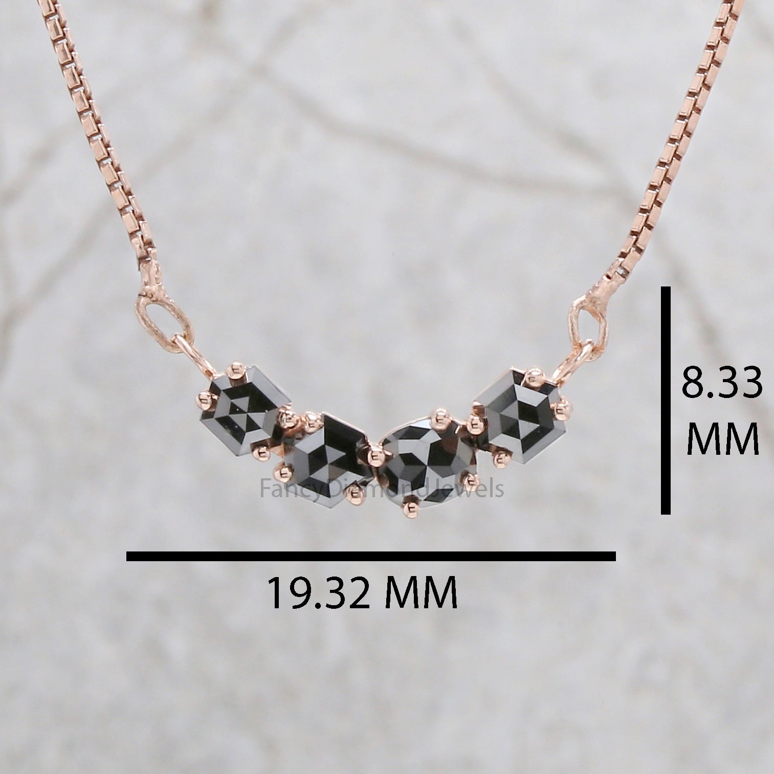 Mix Shape Black Color Diamond Pendant 1.02 Ct 4.67 MM Mix Shape Cut Diamond Pendant 14K Solid Rose Gold Silver Engagement Pendant QL2688