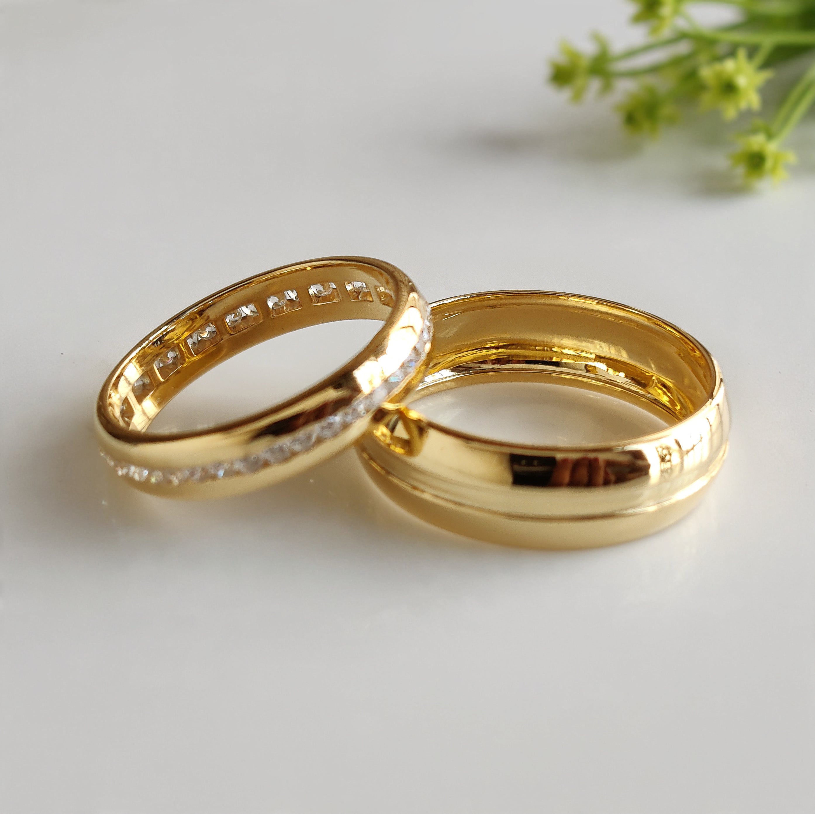 Elegant Silver Wedding Ring Set with Sparkling Diamonds for Couples Wedding Band Set with Channel Setting Perfect Symbol of Forever FD522