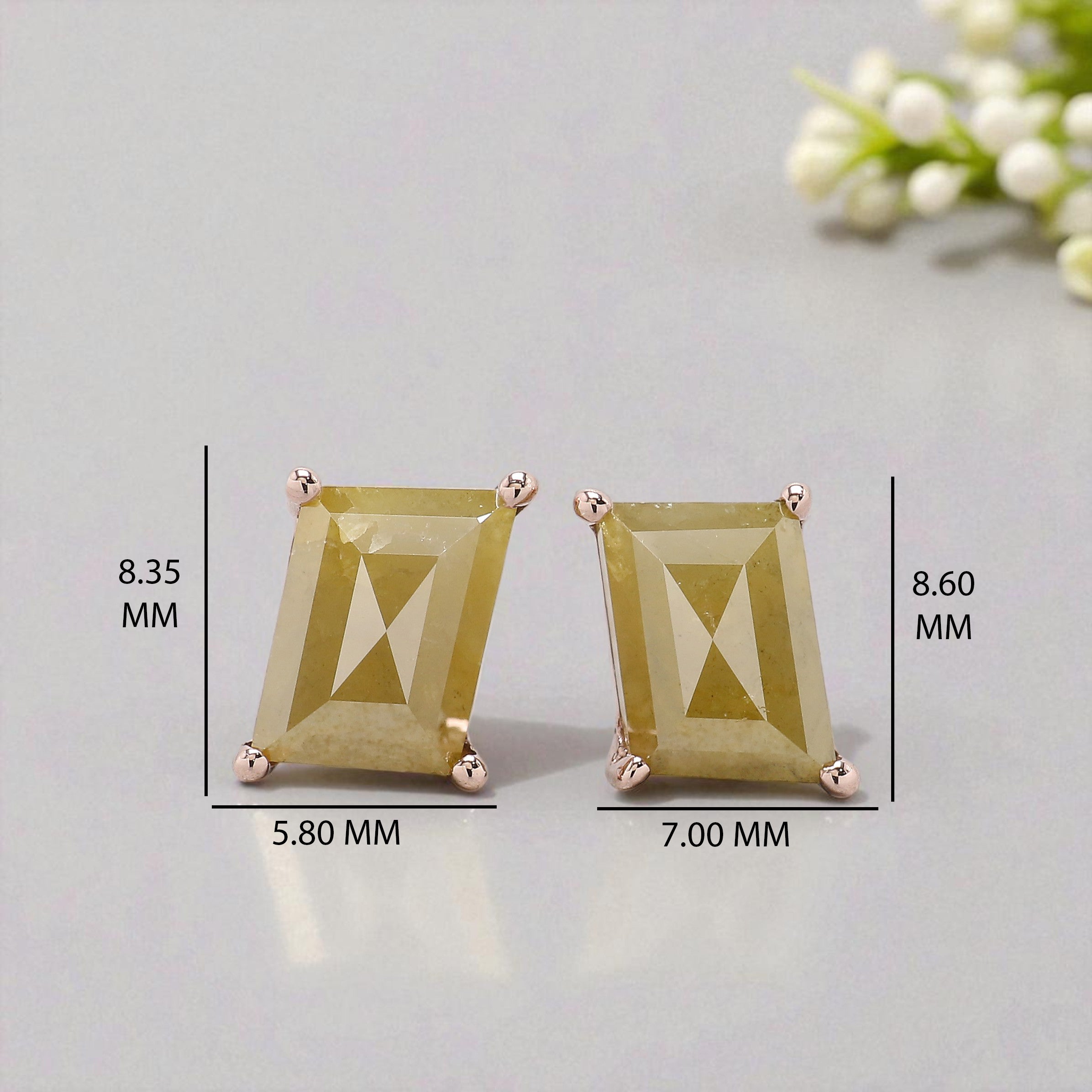 Antique Yellow Color Diamond Earring Engagement Wedding Gift Earring 14K Solid Rose White Yellow Gold Earring 2.62 CT KDL5011