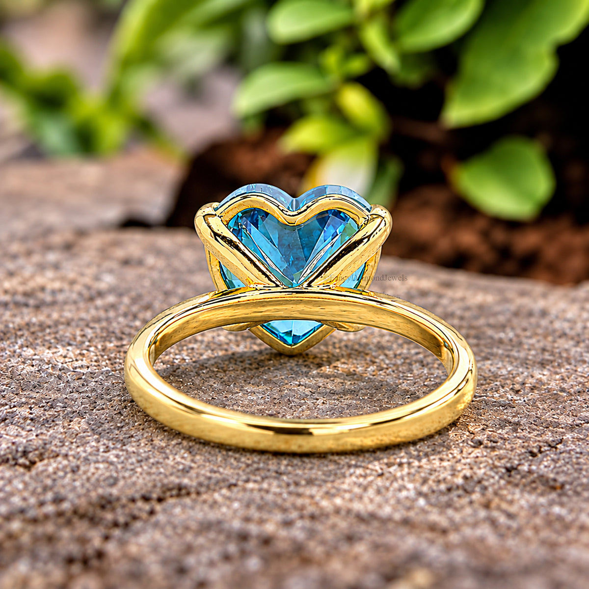 Heart Blue Aquamarine engagement ring 10mm 9mm 8mm 7mm 6mm stone ring Simulant Solitaire ring Diamond ring Silver ring Gift for her FD544
