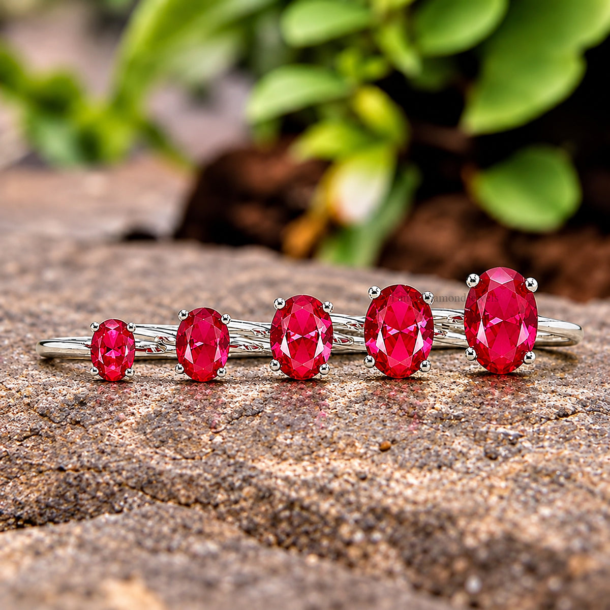 Oval Red Ruby engagement ring 12mm 10mm 9mm 8mm 7mm stone ring Simulant Solitaire ring Oval Red Diamond ring Silver ring Gift for her FD331