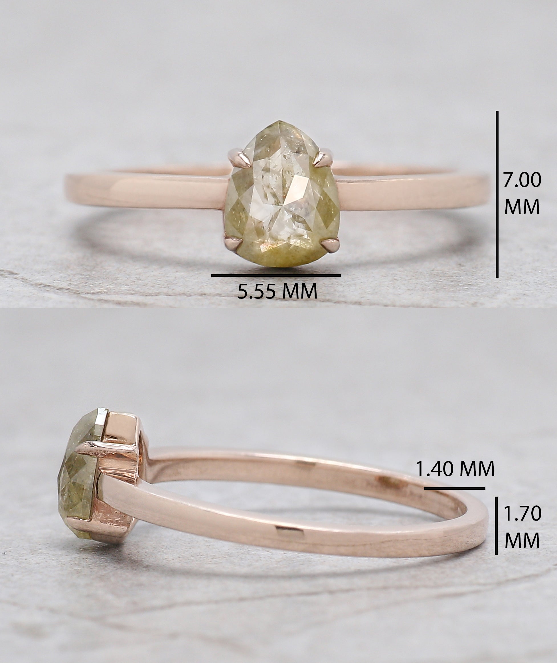 Pear Diamond Ring, Pear Engagement Ring, Yellow Color Pear Diamond Ring, Pear Shape Diamond Ring, Pear Cut Ring, Solitaire Ring, KD1126