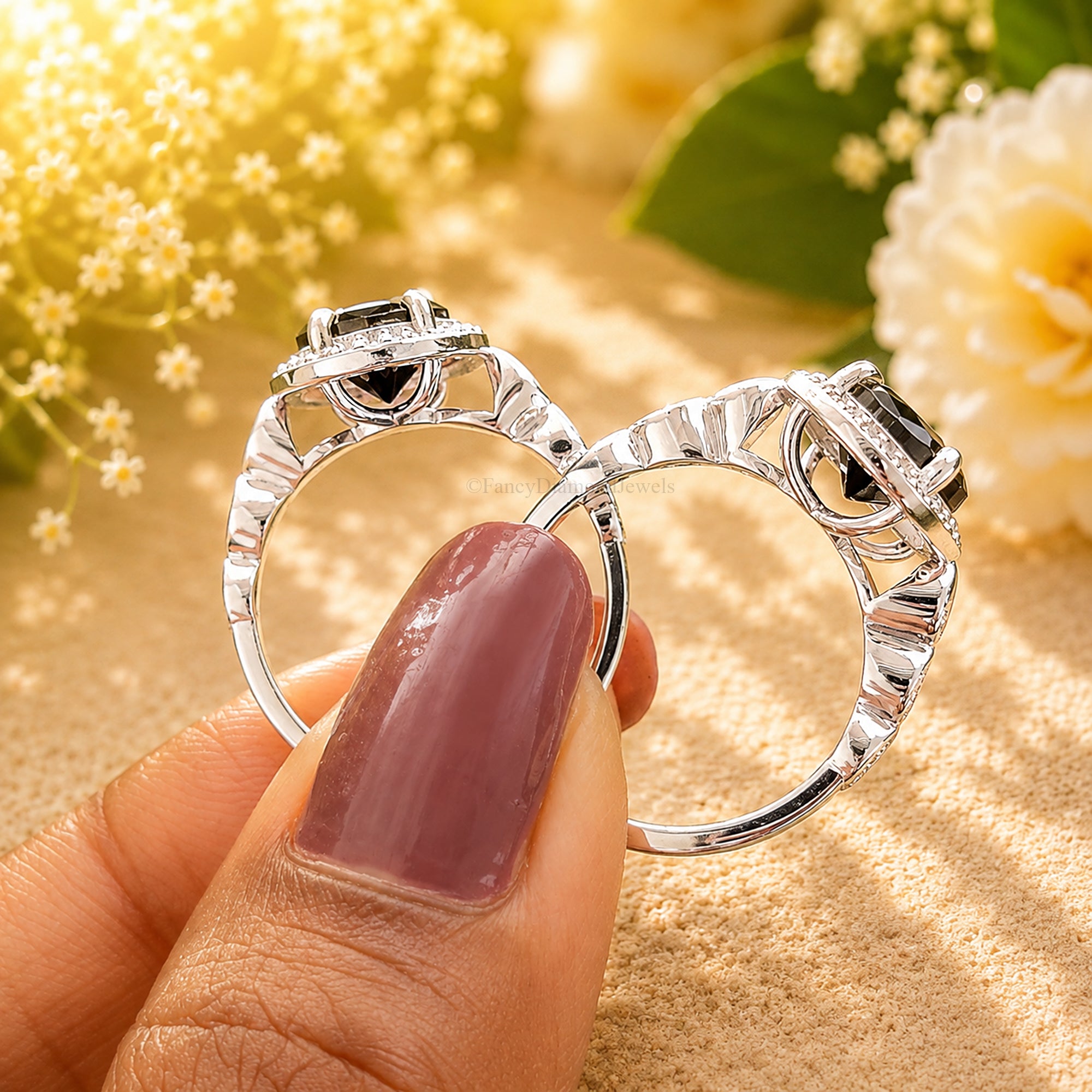 Oval Cut Halo Engagement Ring With Round Side Stone, Three Stone CZ Wedding Ring, Travel Ring, Promise Ring, Dainty Anniversary Gift FD592