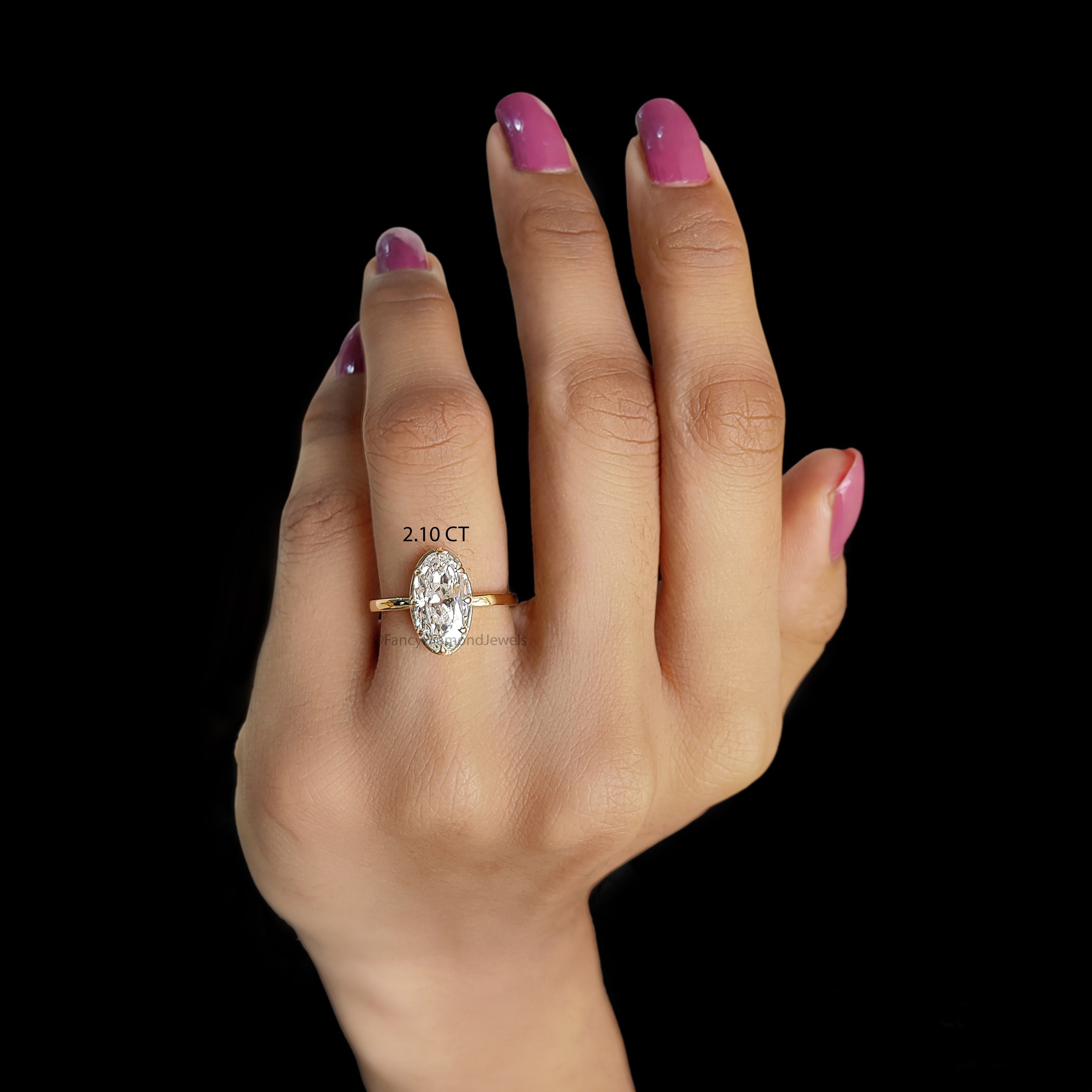 Old Mine Cut Oval Diamond Solitaire Engagement Ring, Claw Prong Bezel Set Wedding Ring, Vintage Cut Diamond Ring, Anniversary Gift FD560