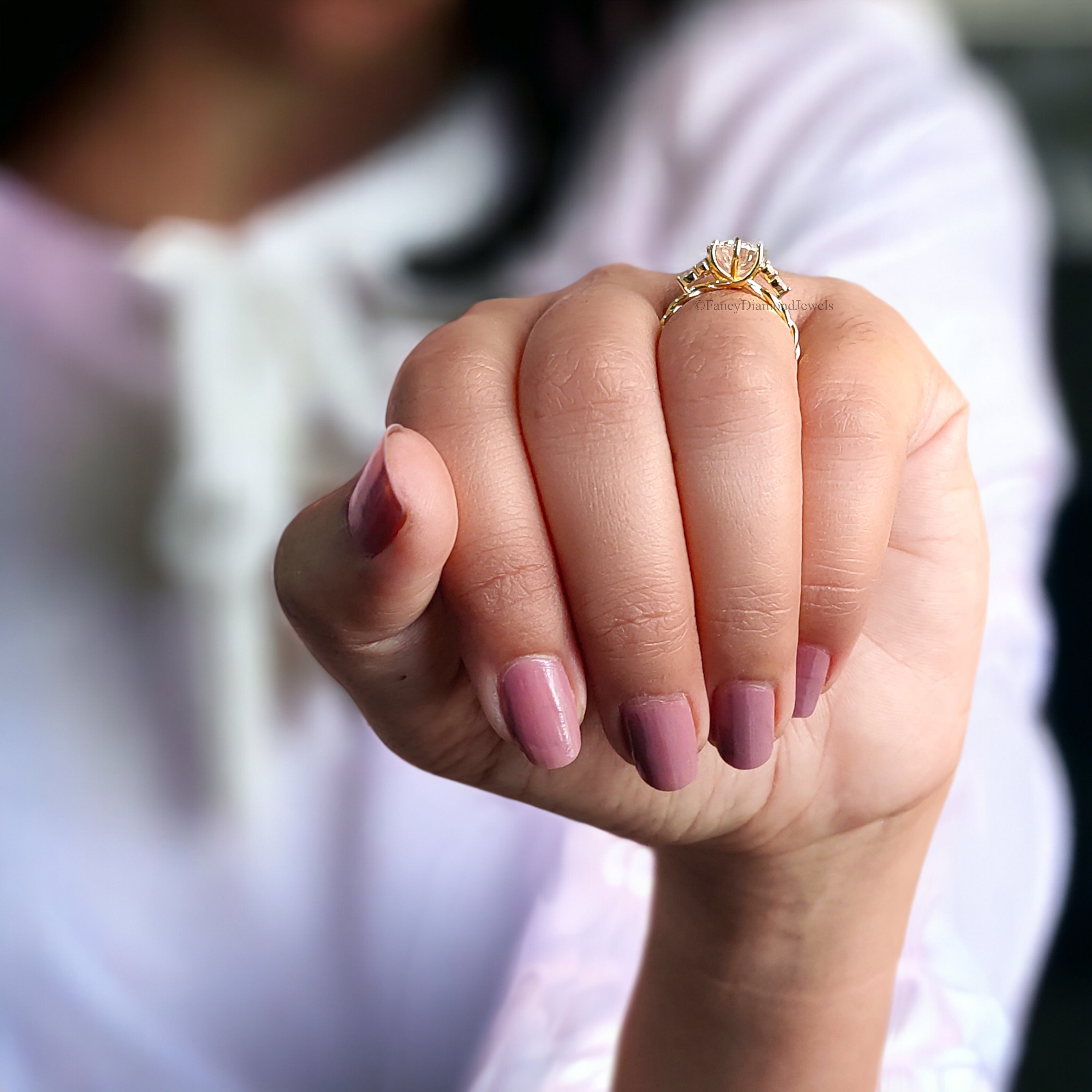 Oval Moissanite engagement ring 14K gold engagement ring Vintage Wedding ring Marquise diamond twisted ring Anniversary promise ring FD145