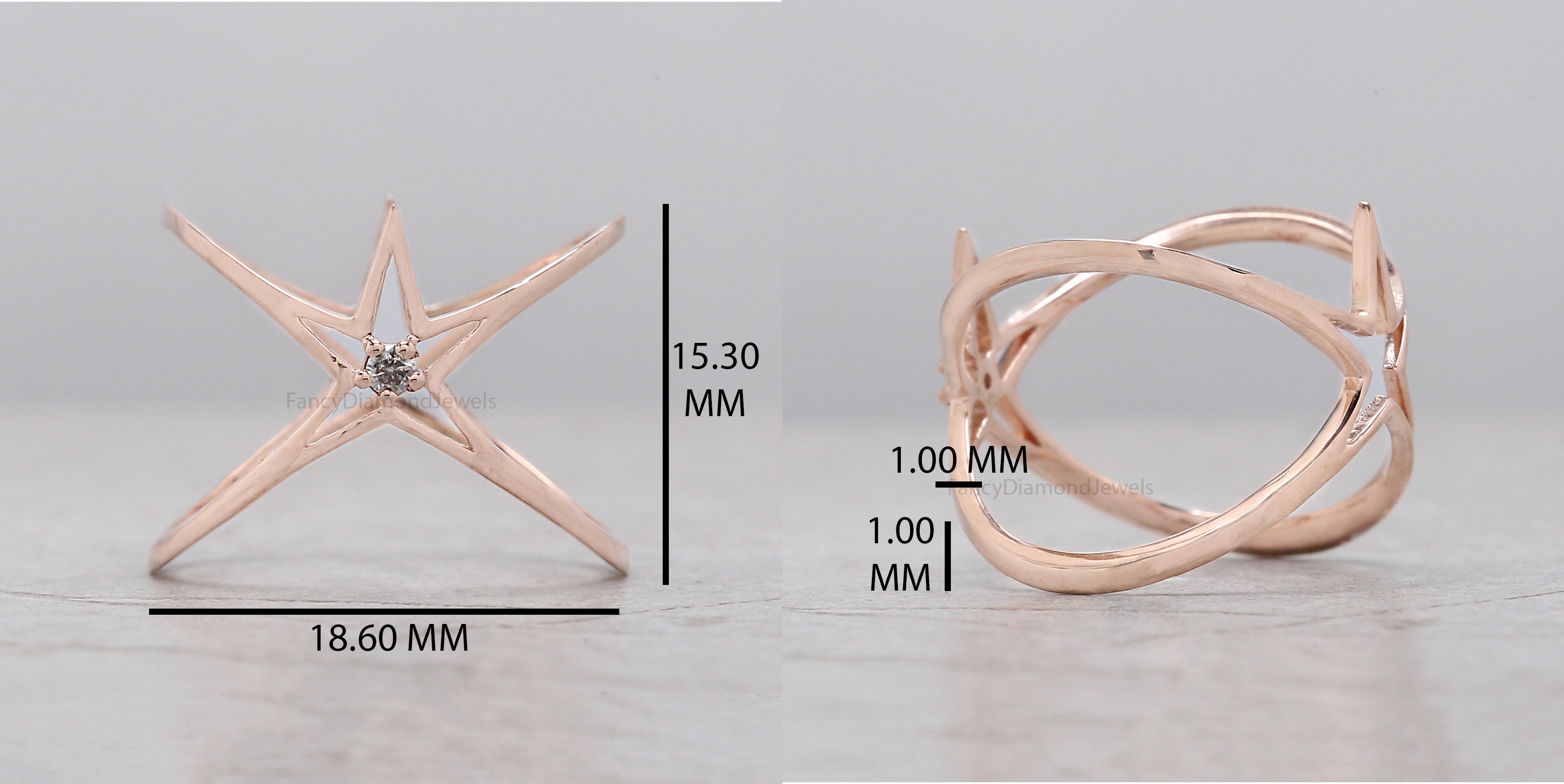 Round salt and pepper Diamond Ring, Salt and pepper Round Diamond Engagement Ring, Round Natural Diamond Ring, Round Cut Ring, KD1149