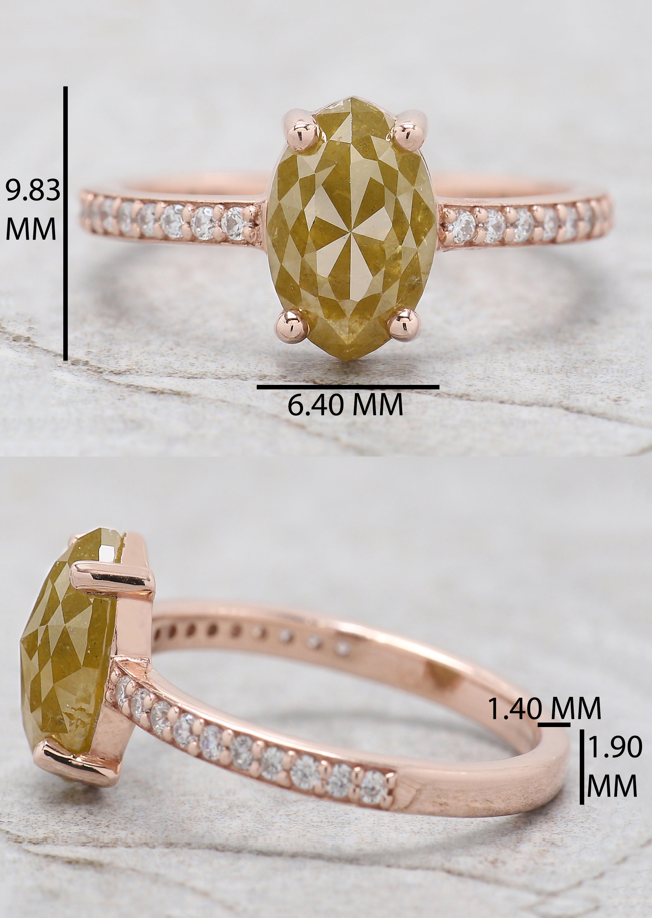 Marquise Shape Yellow Color Diamond Ring 2.04 Ct 9.62 MM Marquise Cut Diamond Ring 14K Rose Gold Silver Engagement Ring Gift For Her QL2127