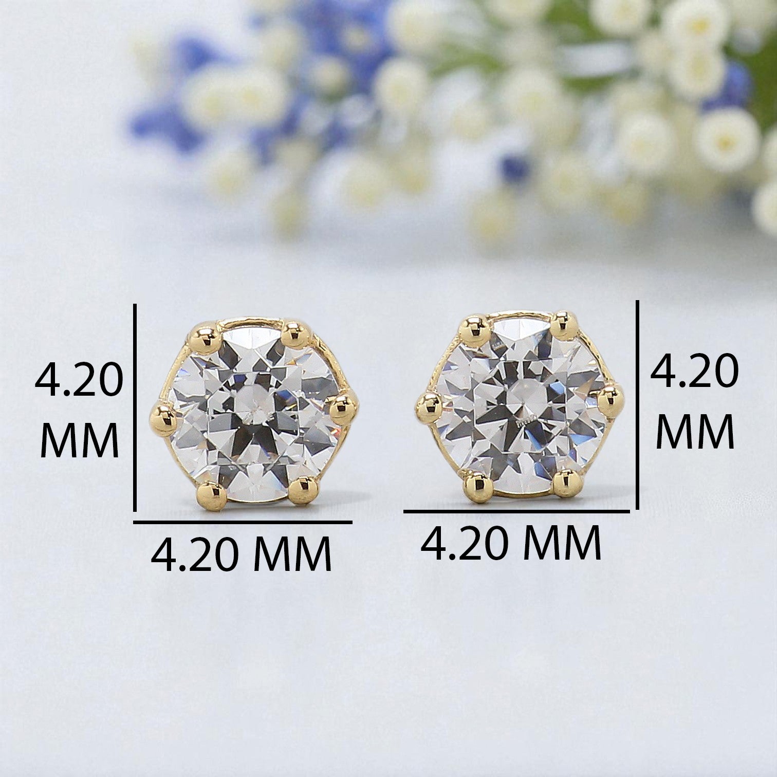 0.75 Ct Natural White Round Diamond Earring Round Brilliant Cut Earring Prong Earring Engagement Earring Earlobe Earring Gift For Her KD995