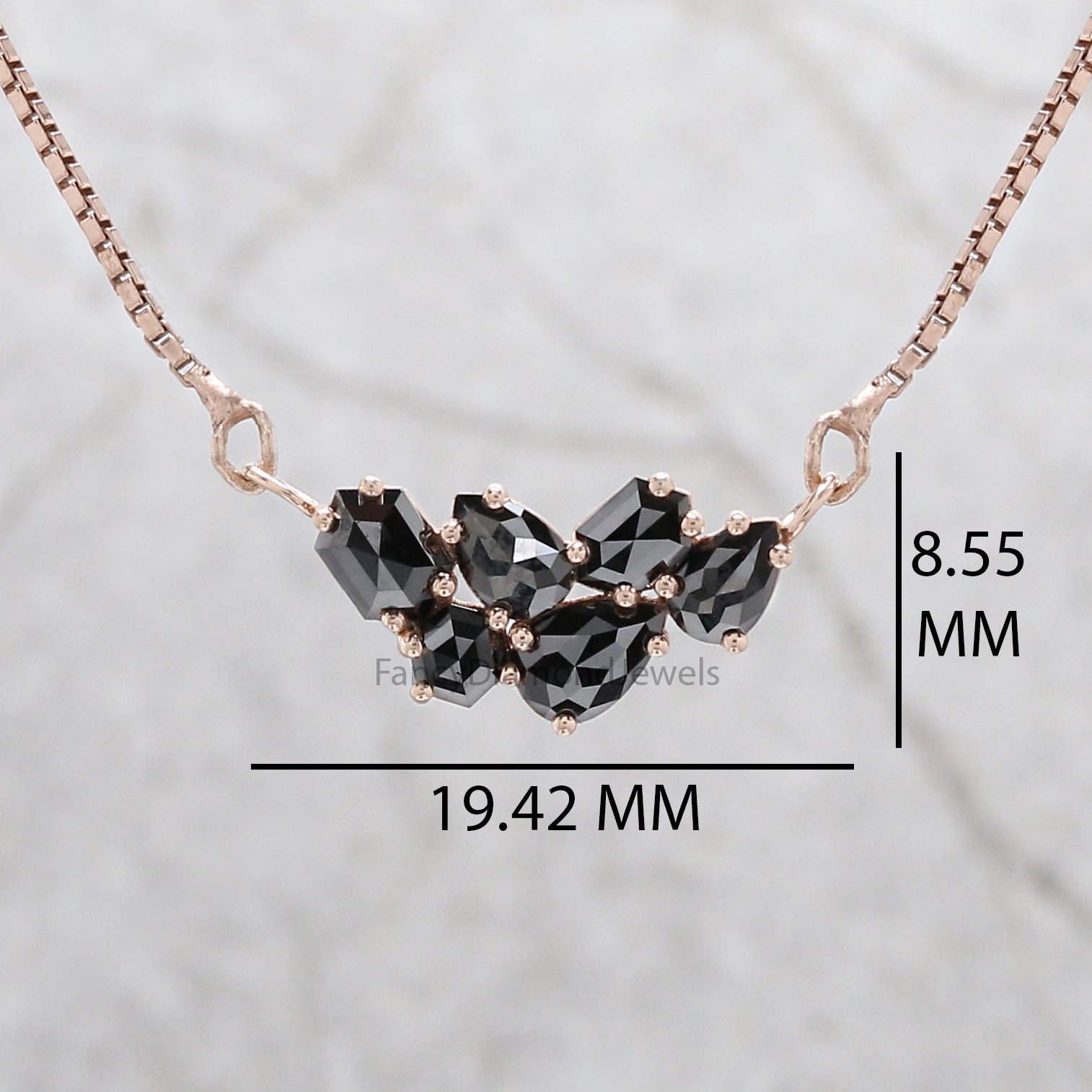 Mix Shape Black Diamond Pendant, Unique Diamond Pendant, Black Diamond Pendant, Dangling Diamond Pendant, Mix Shape Diamond Pendant KDL2701