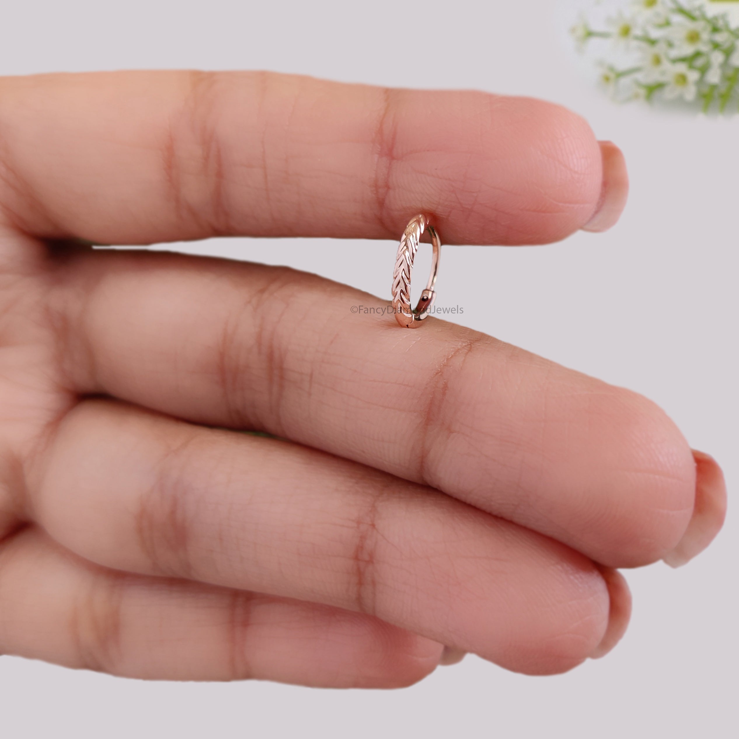 Unique Nose Ring Indian Nose Ring Tribal Nose Ring Gold Nose Ring Indian Jewelry Textured Hand Nose Ring Piercing Nose Ring FD506