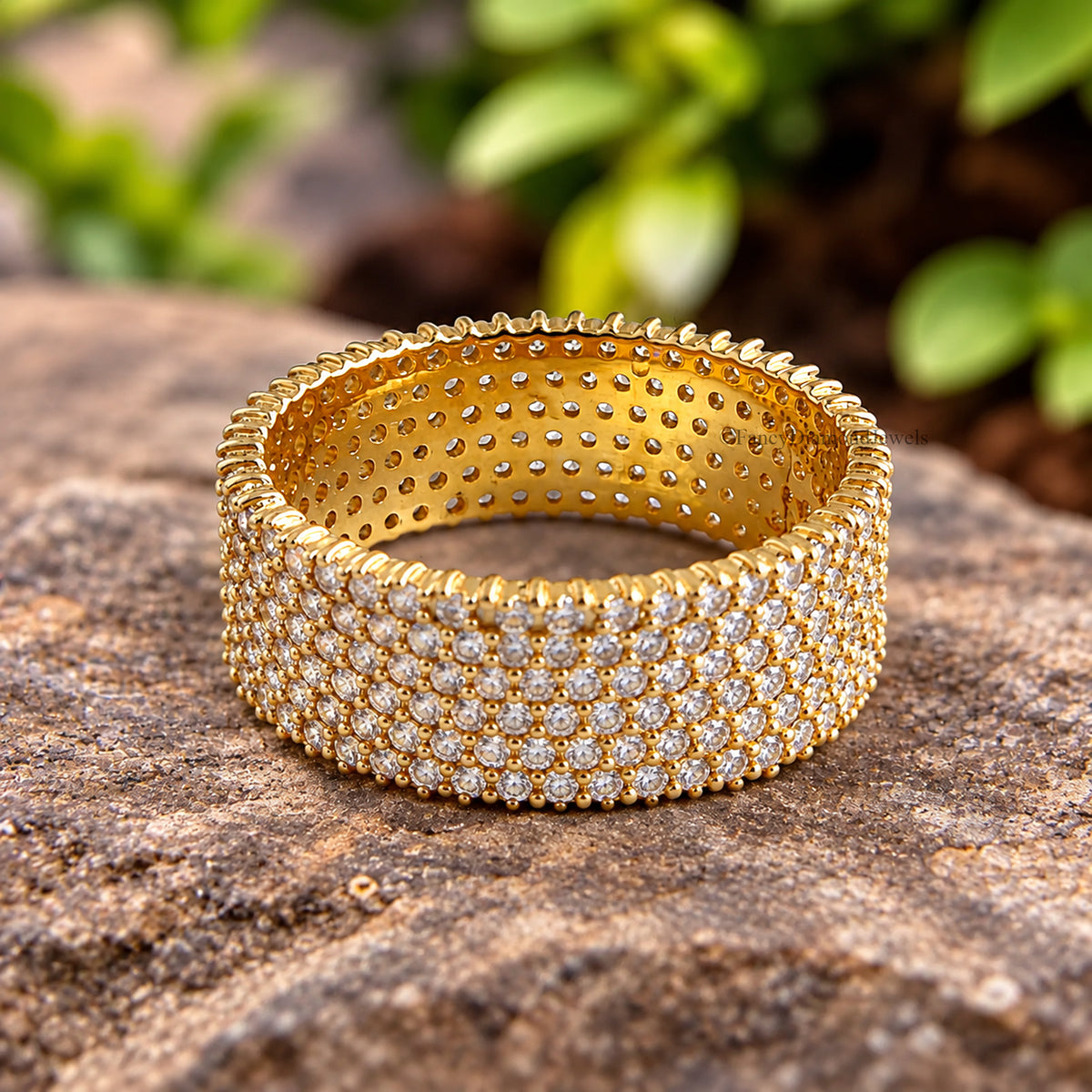 Dainty Solid Gold Round Moissanite Stacking Band, 10K Gold Stackable Promise Band, Minimalist Statement Band, Anniversary Gift for Her FD613