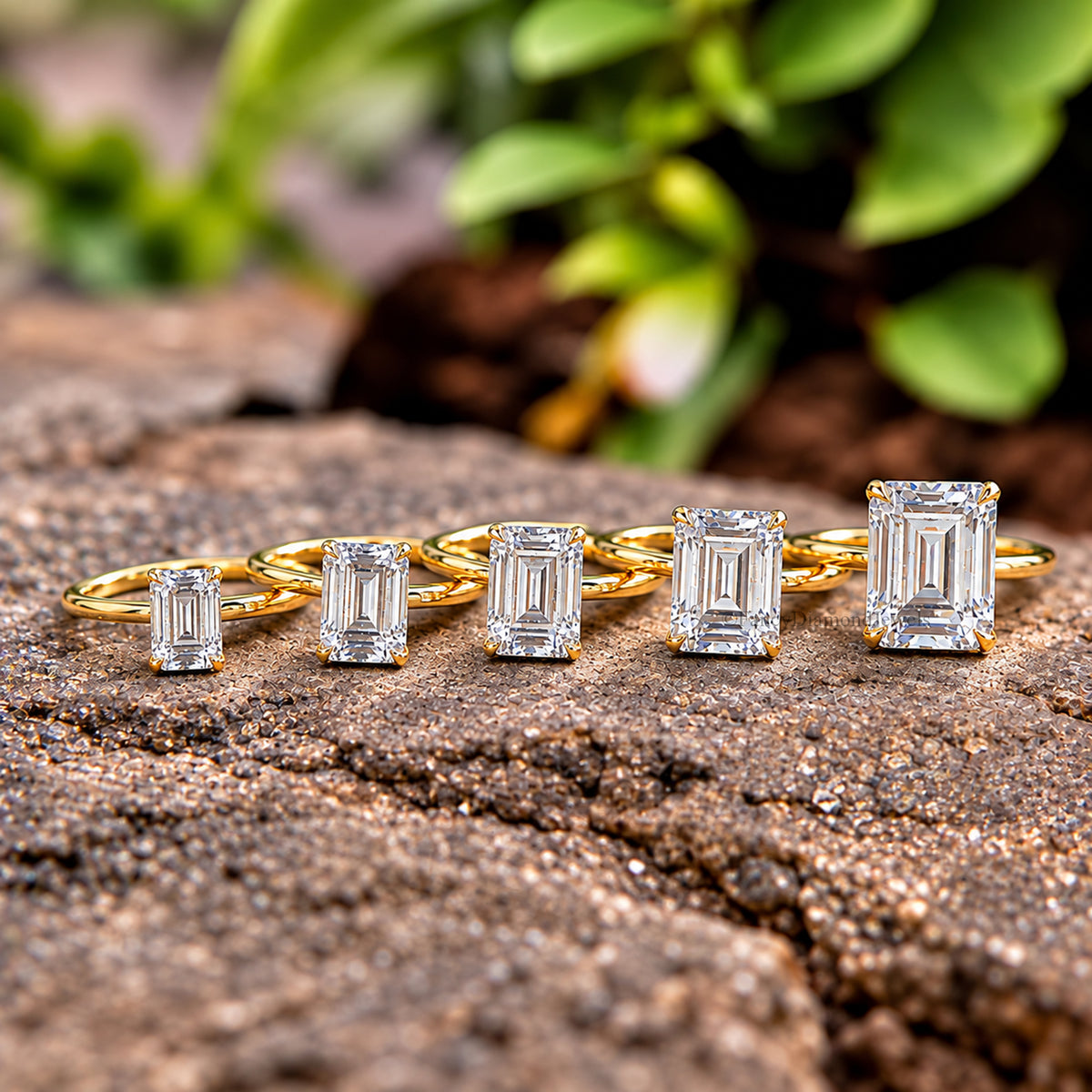 Emerald Cut Engagement Ring CZ Solitaire 925 Silver Diamond Simulant Travel Promise Moissanite Style Wedding Bridal Anniversary Gift FD199